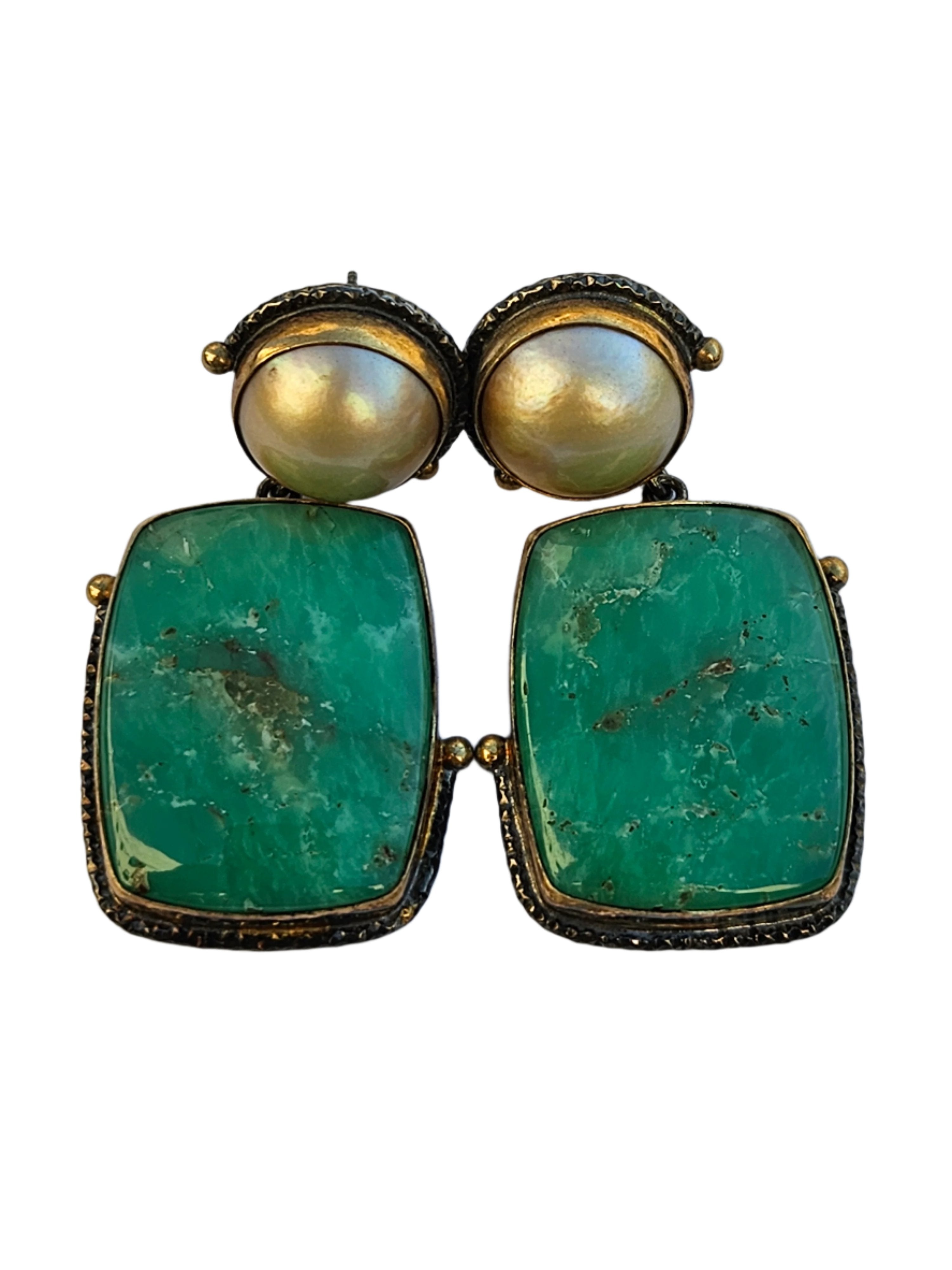 AUSTRALIAN JASPER AND JAPANESE AKOYA PEARL EARRING