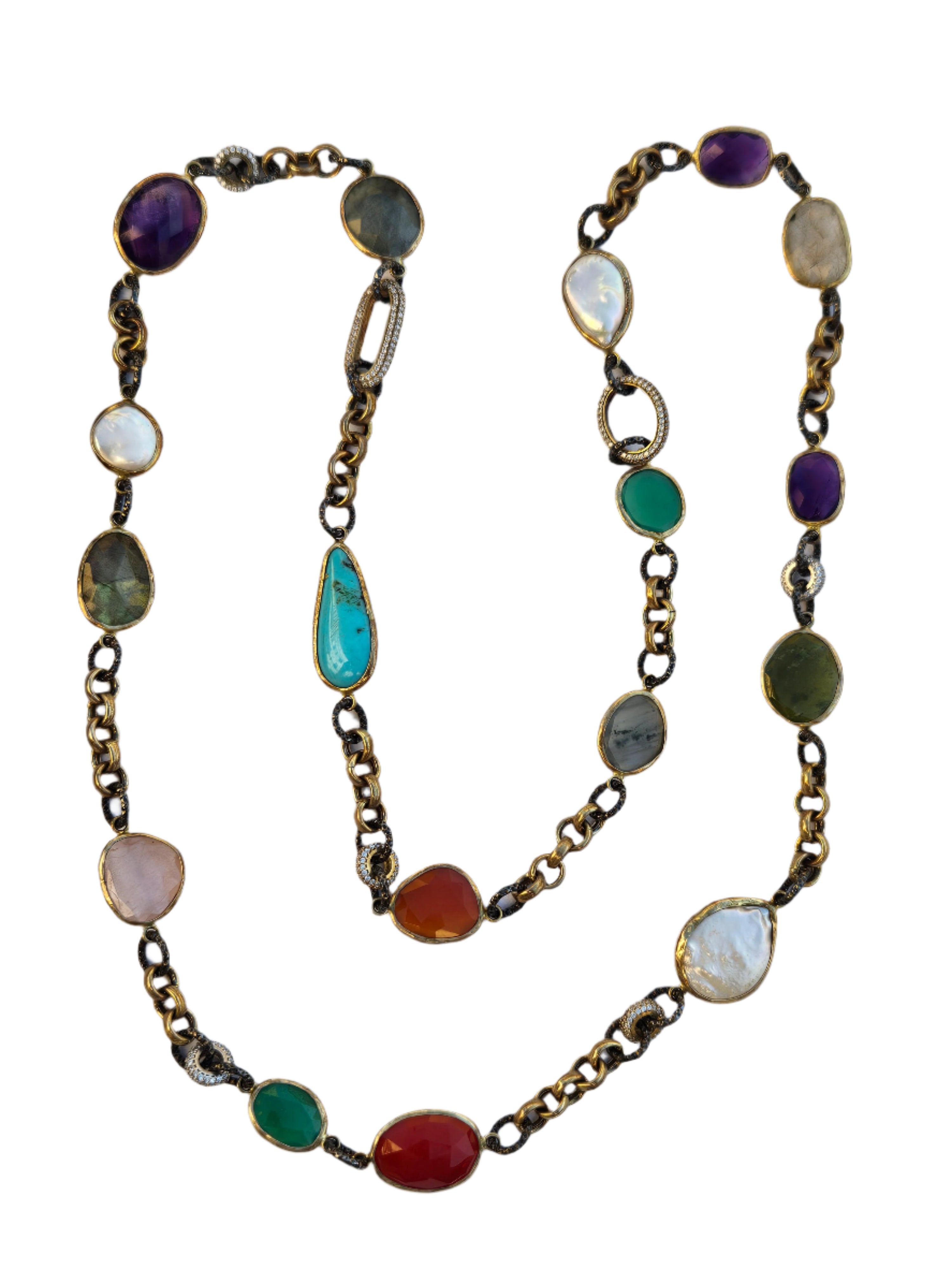 CUSTOM ONE OF A KIND SEMI PRECIOUS STONE NECKLACE