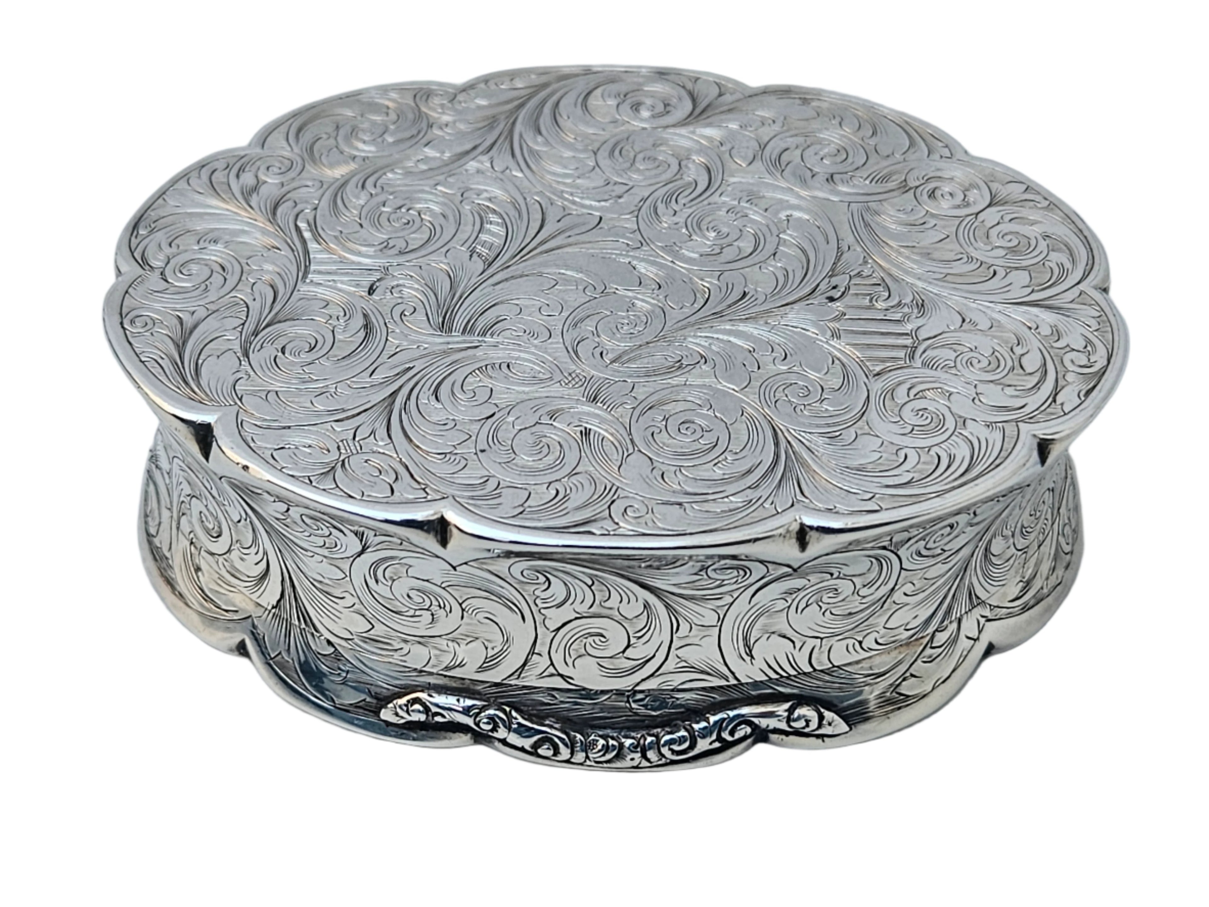 STERLING SILVER 19TH CENTURY ANTIQUE YAPP AND WOOD ENGLISH SNUFF BOX
