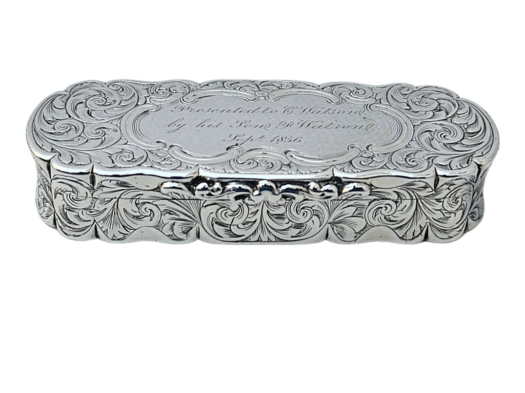 STERLING SILVER 19TH CENTURY ANTIQUE ENGLISH EDWARD SMITH SNUFF BOX
