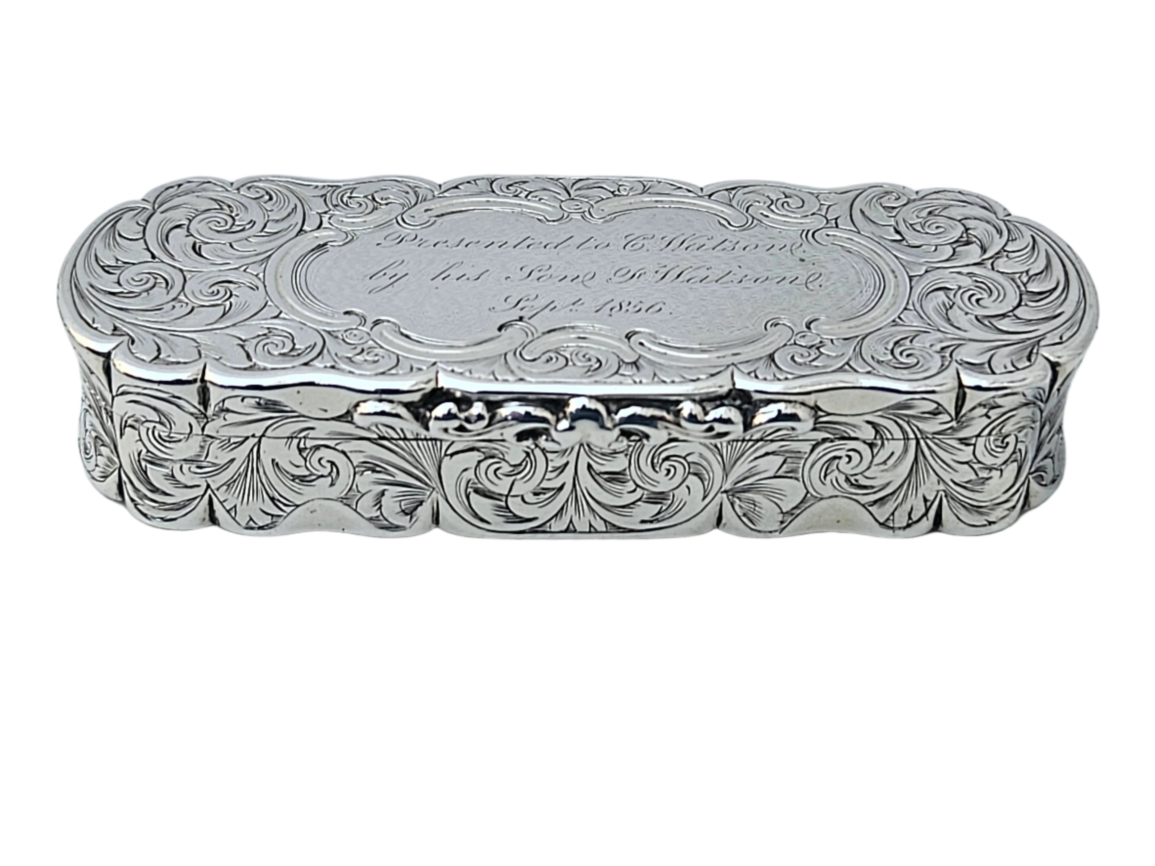 STERLING SILVER 19TH CENTURY ANTIQUE ENGLISH EDWARD SMITH SNUFF BOX