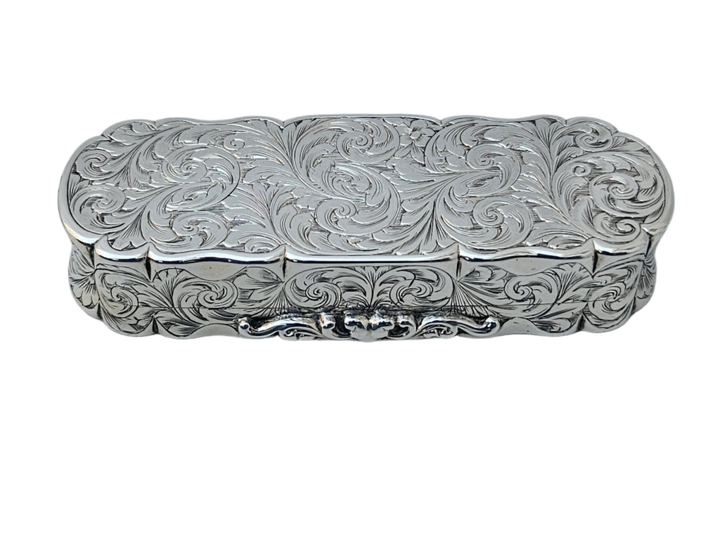 STERLING SILVER 19TH CENTURY ANTIQUE ENGLISH EDWARD SMITH SNUFF BOX