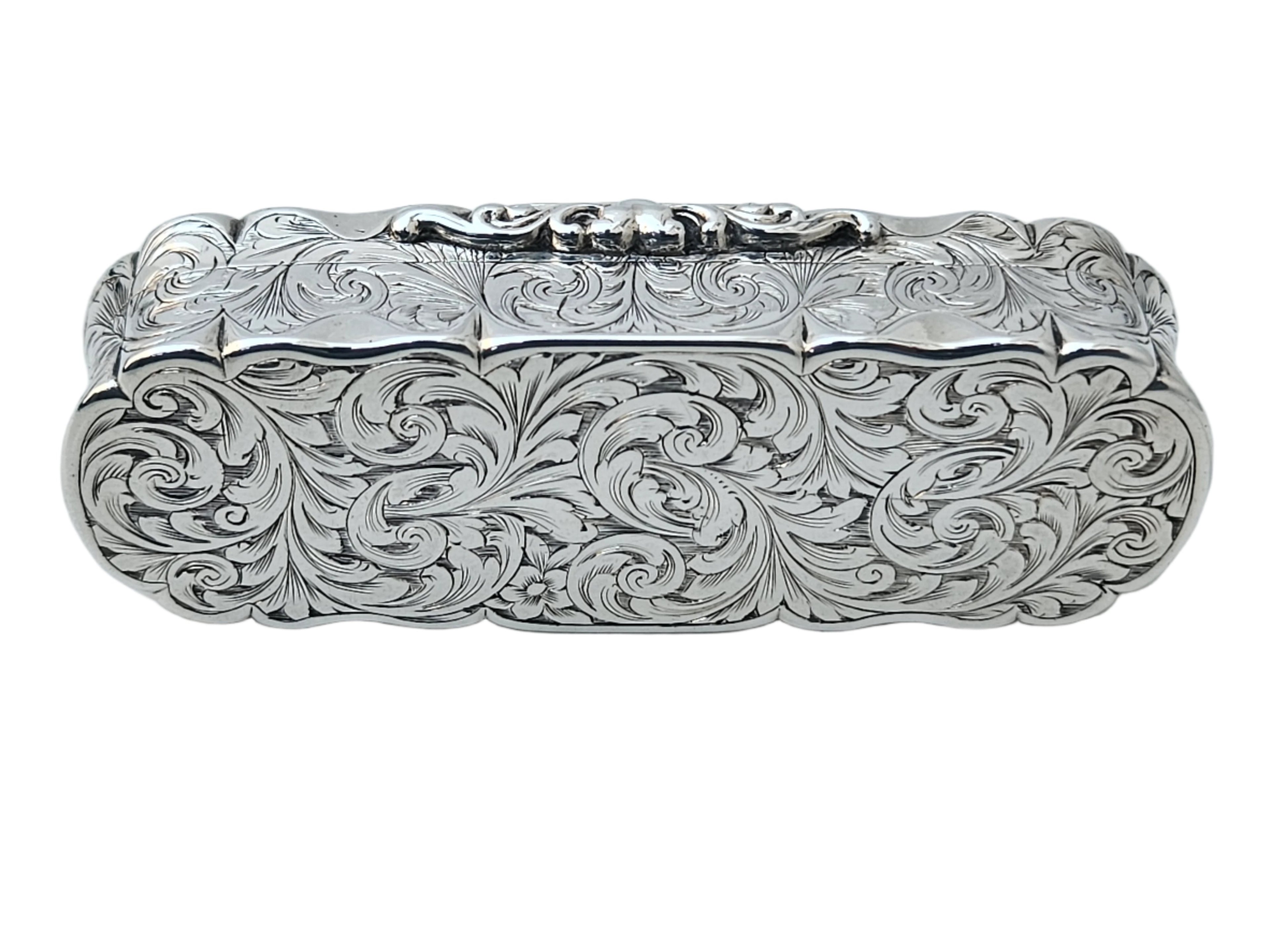 STERLING SILVER 19TH CENTURY ANTIQUE ENGLISH EDWARD SMITH SNUFF BOX