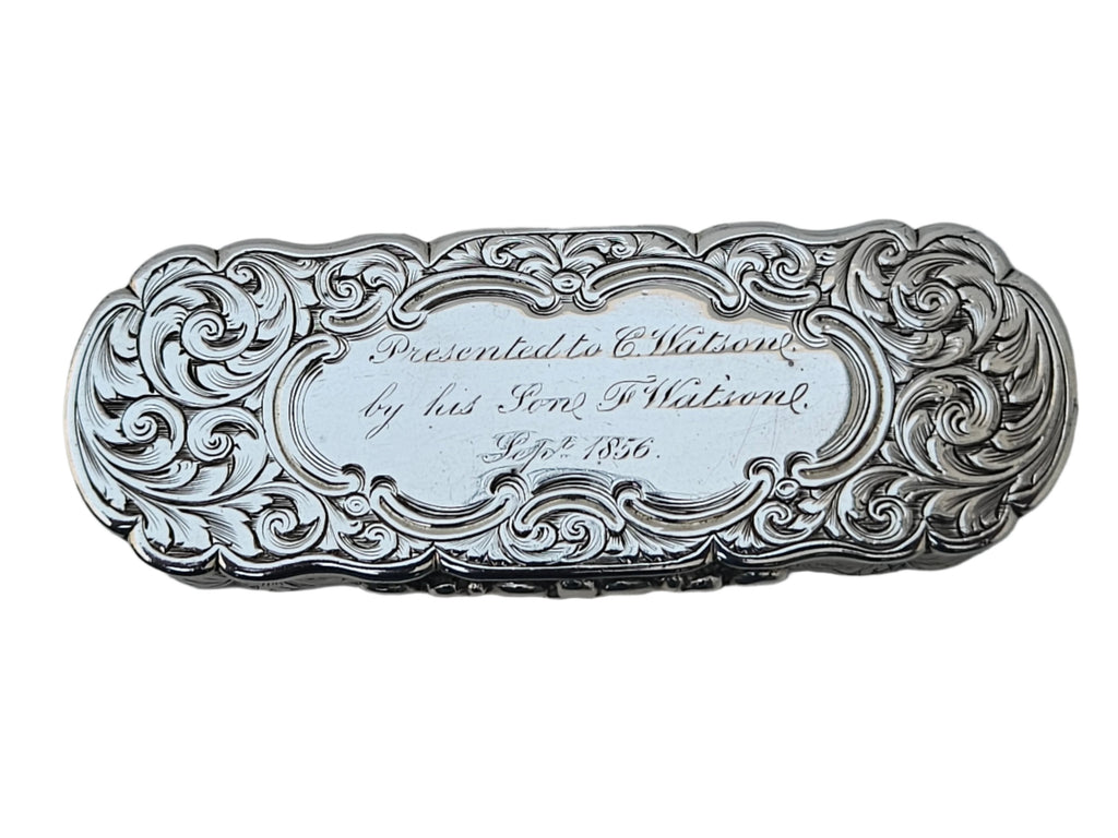 STERLING SILVER 19TH CENTURY ANTIQUE ENGLISH EDWARD SMITH SNUFF BOX