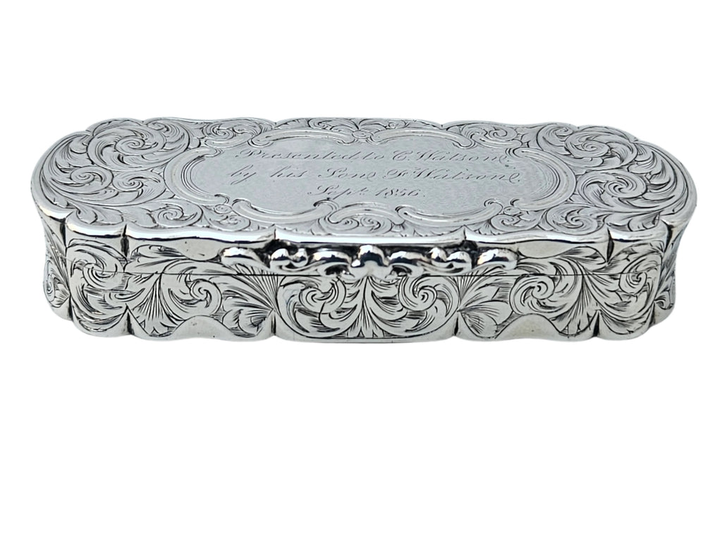 STERLING SILVER 19TH CENTURY ANTIQUE ENGLISH EDWARD SMITH SNUFF BOX