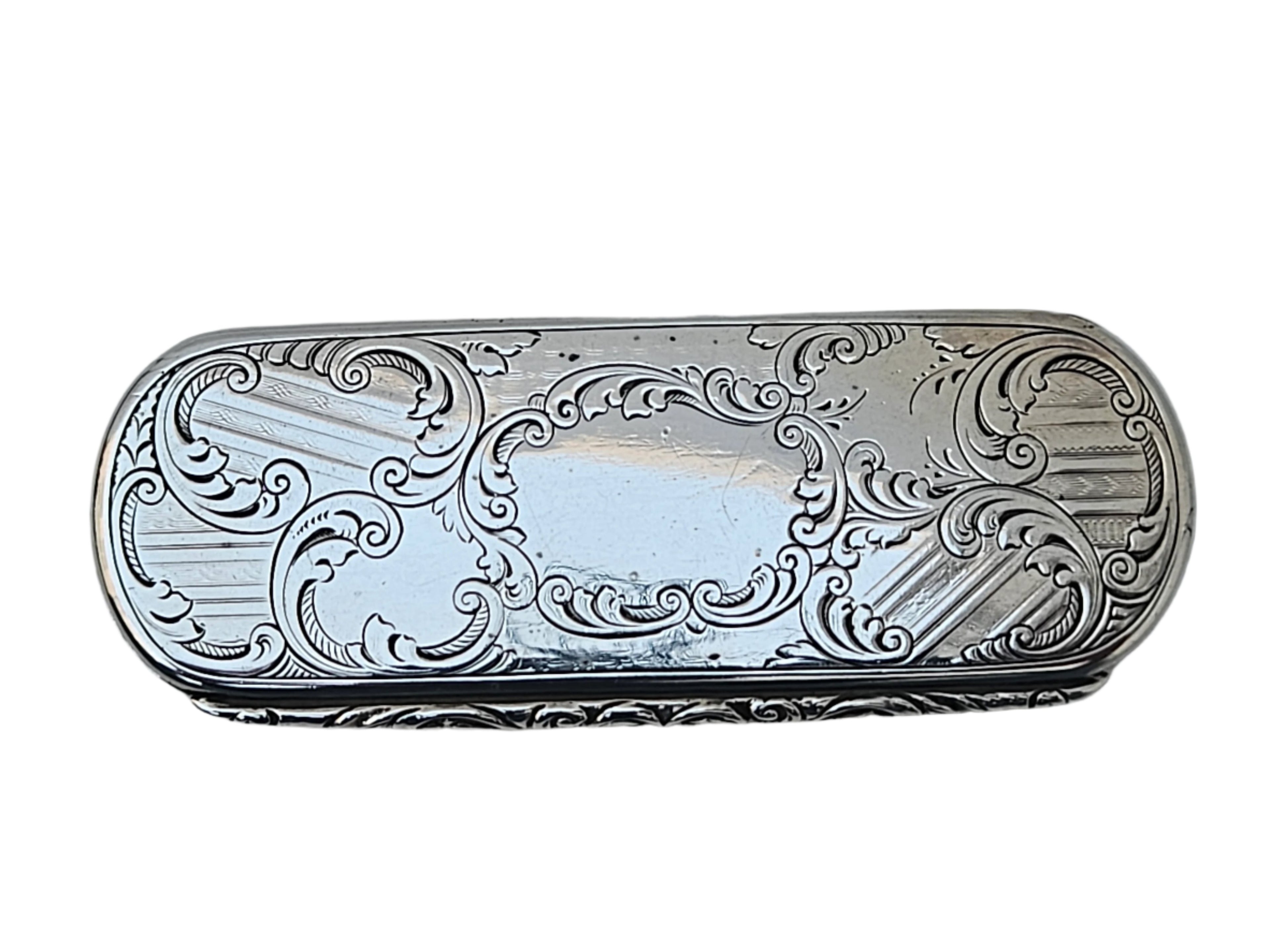 STERLING SILVER 19TH CENTURY ANTIQUE ENGLISH NATHANIEL MILLS SNUFF BOX