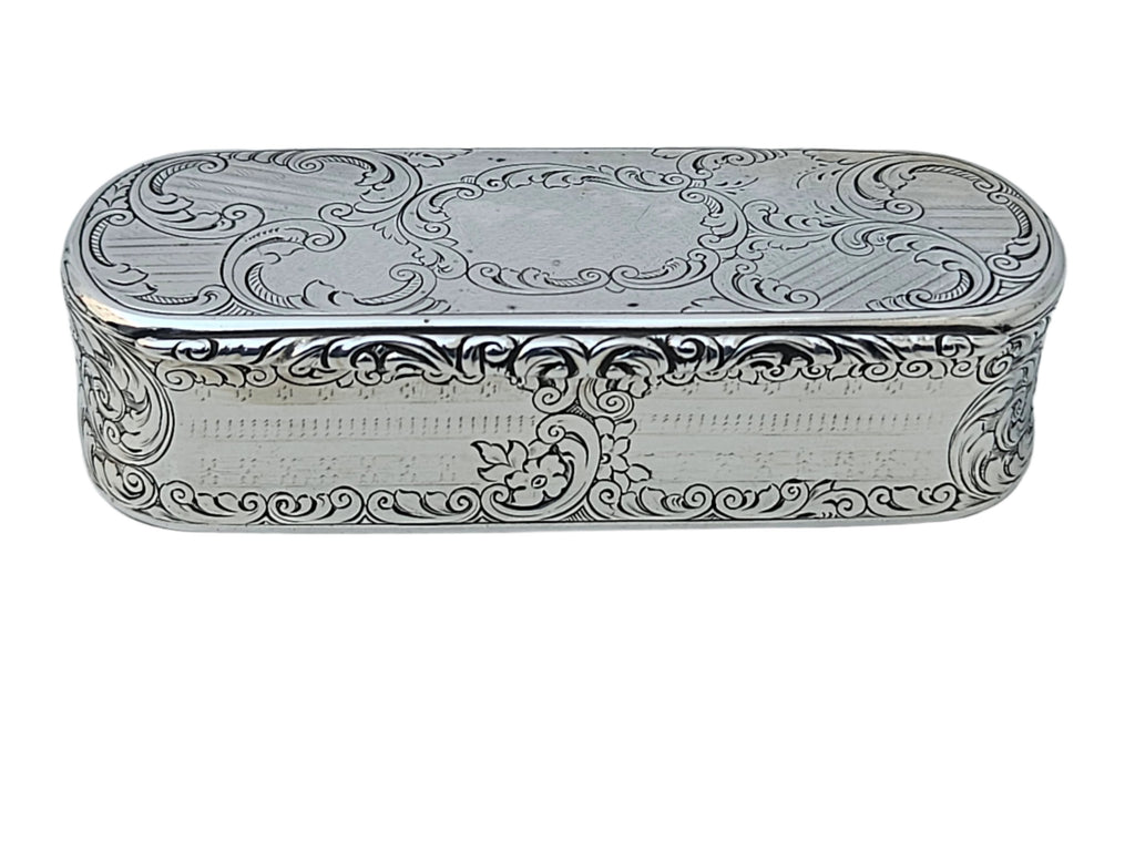 STERLING SILVER 19TH CENTURY ANTIQUE ENGLISH NATHANIEL MILLS SNUFF BOX
