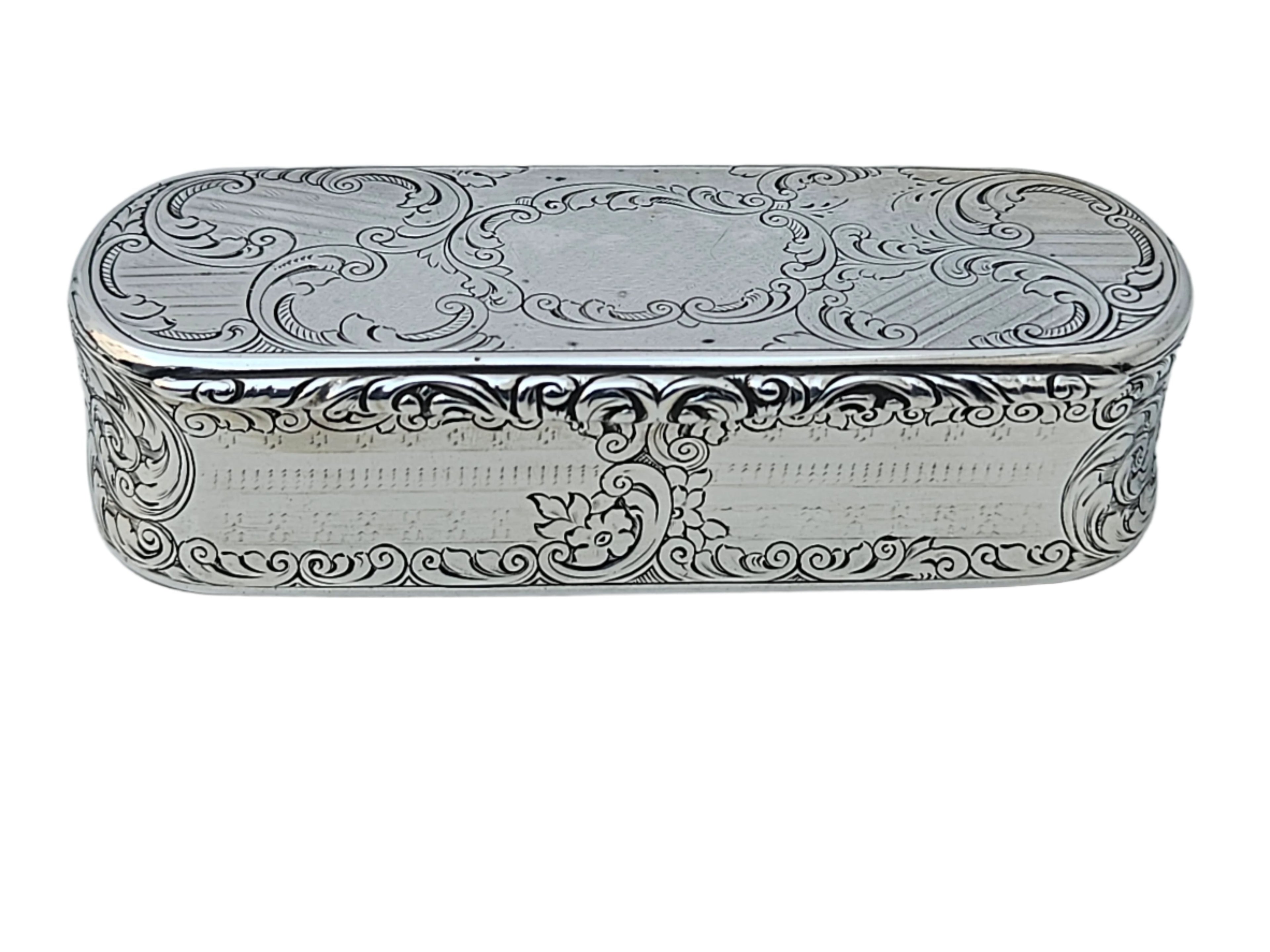 STERLING SILVER 19TH CENTURY ANTIQUE ENGLISH NATHANIEL MILLS SNUFF BOX