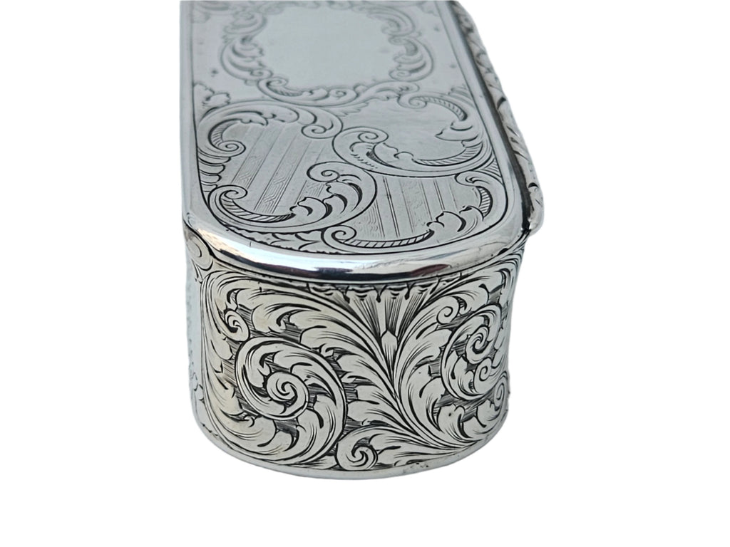 STERLING SILVER 19TH CENTURY ANTIQUE ENGLISH NATHANIEL MILLS SNUFF BOX