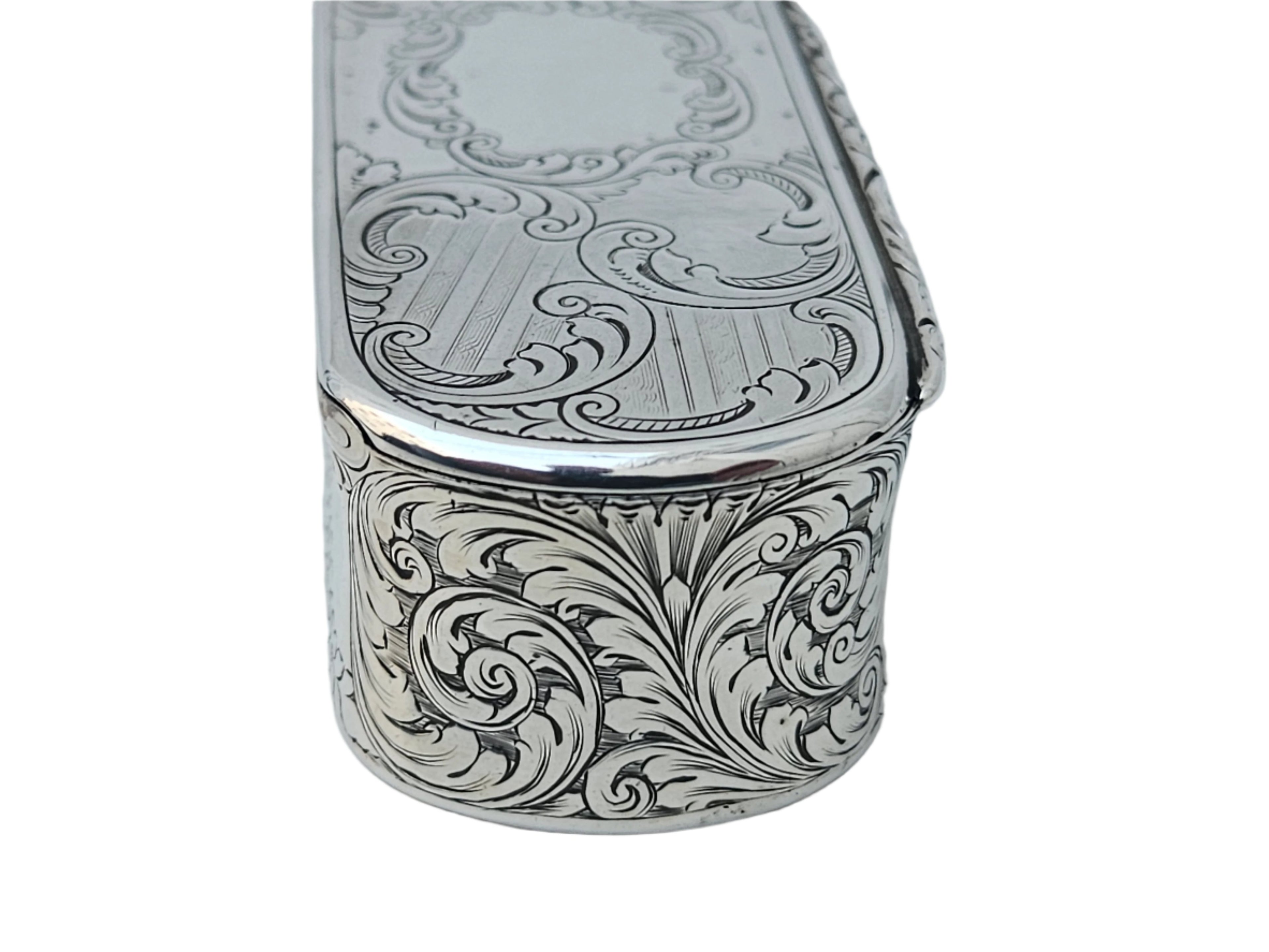 STERLING SILVER 19TH CENTURY ANTIQUE ENGLISH NATHANIEL MILLS SNUFF BOX