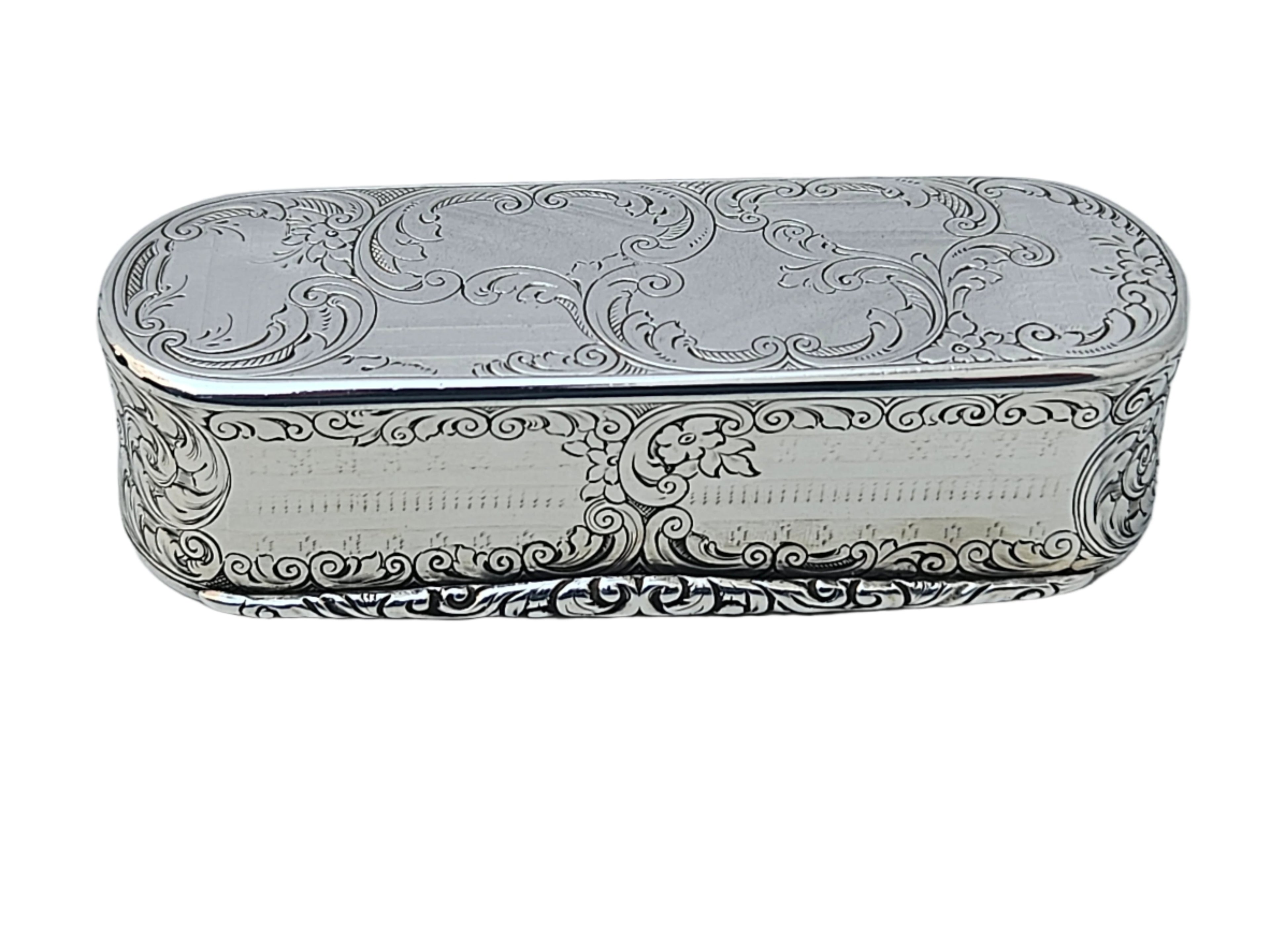 STERLING SILVER 19TH CENTURY ANTIQUE ENGLISH NATHANIEL MILLS SNUFF BOX