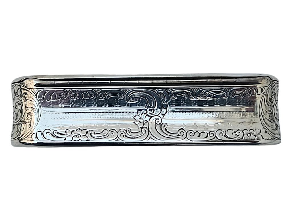 STERLING SILVER 19TH CENTURY ANTIQUE ENGLISH NATHANIEL MILLS SNUFF BOX