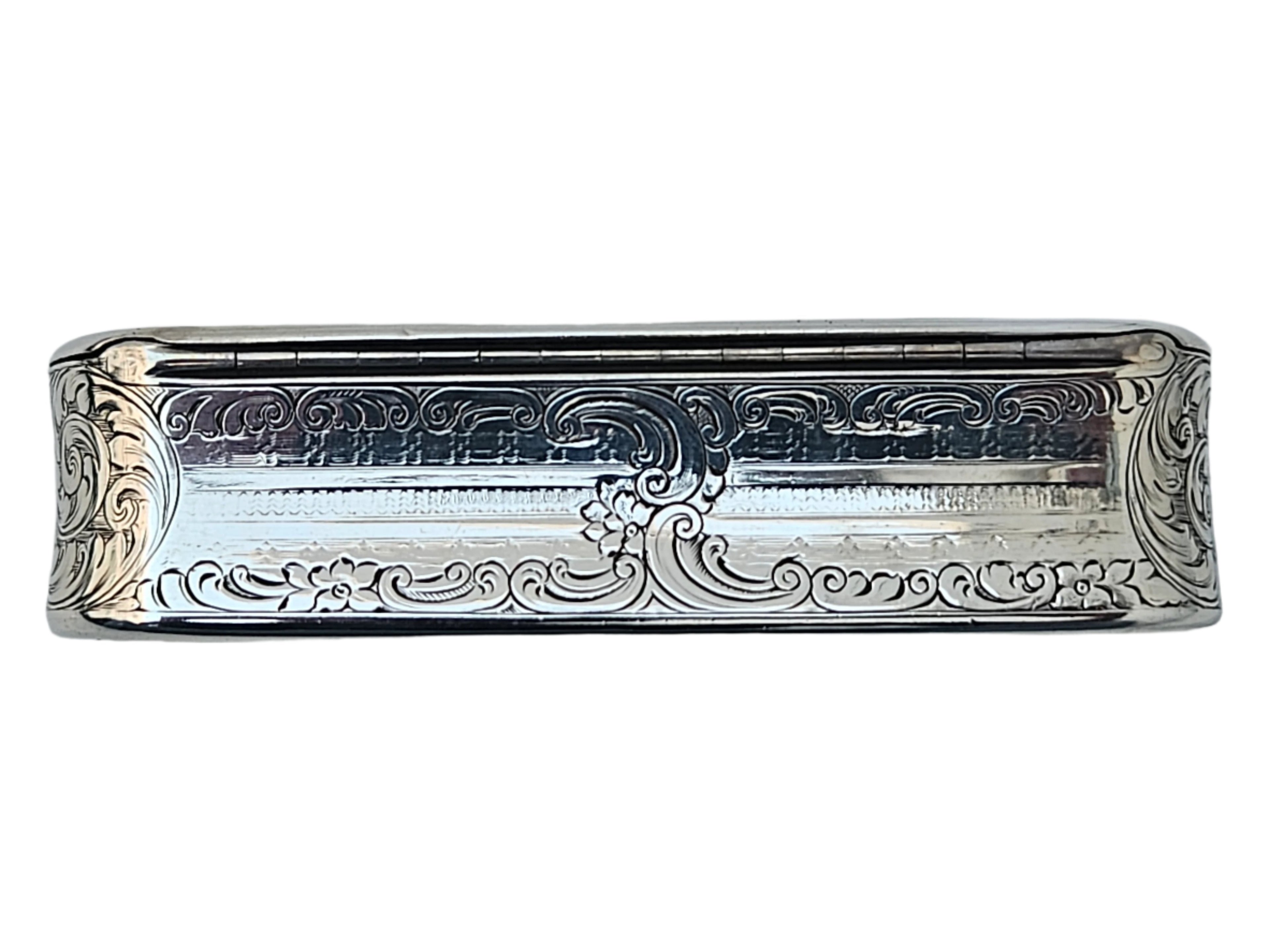 STERLING SILVER 19TH CENTURY ANTIQUE ENGLISH NATHANIEL MILLS SNUFF BOX