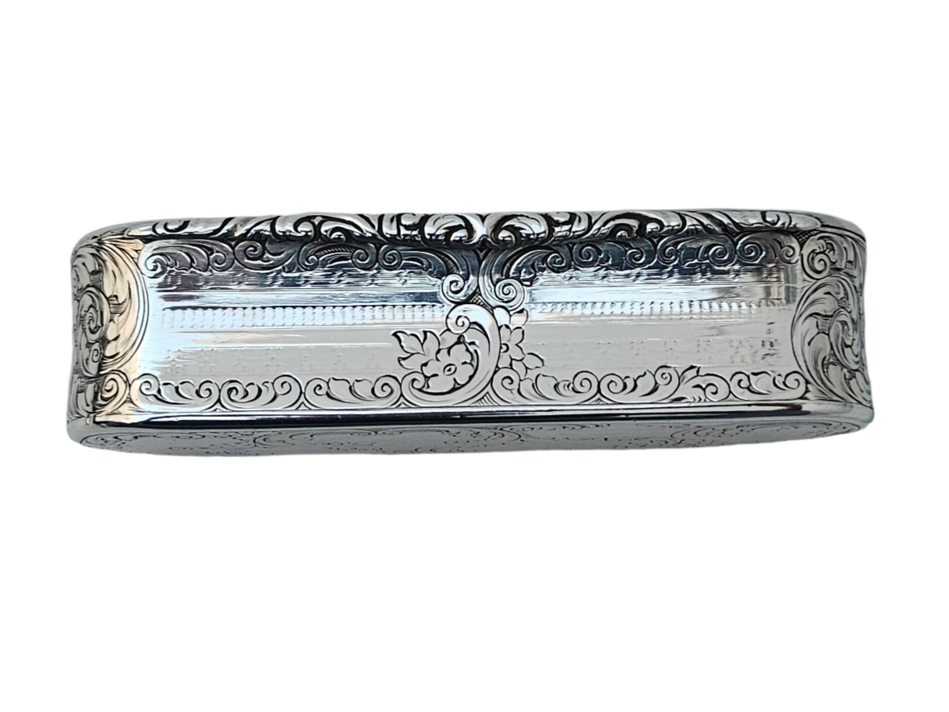 STERLING SILVER 19TH CENTURY ANTIQUE ENGLISH NATHANIEL MILLS SNUFF BOX
