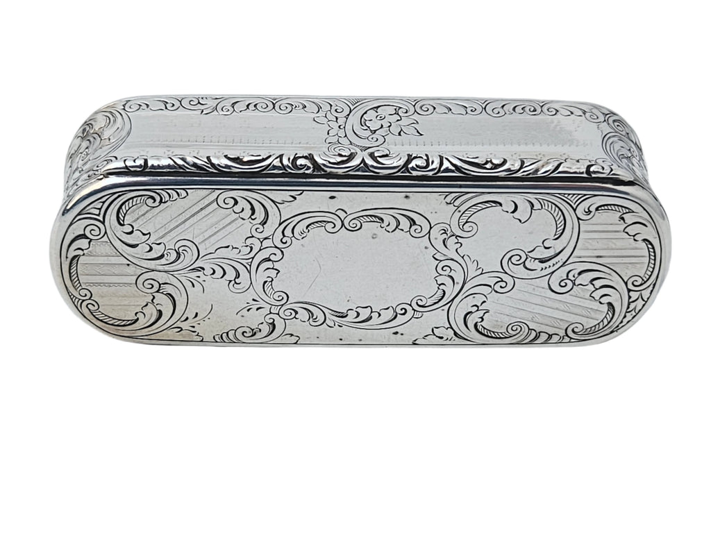 STERLING SILVER 19TH CENTURY ANTIQUE ENGLISH NATHANIEL MILLS SNUFF BOX
