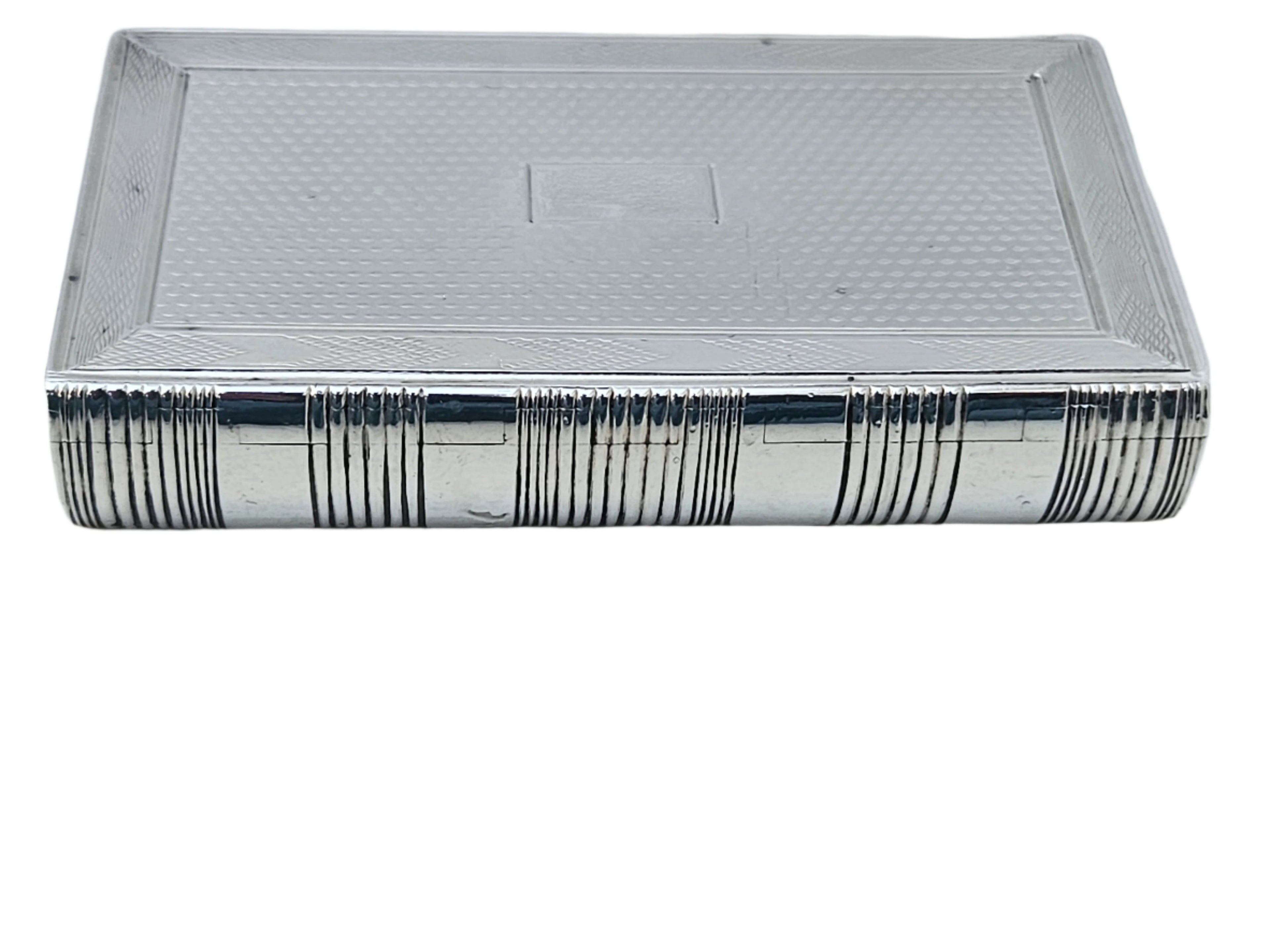 STERLING SILVER 19TH CENTURY ANTIQUE ENGLISH BOOK SHAPED SNUFF BOX