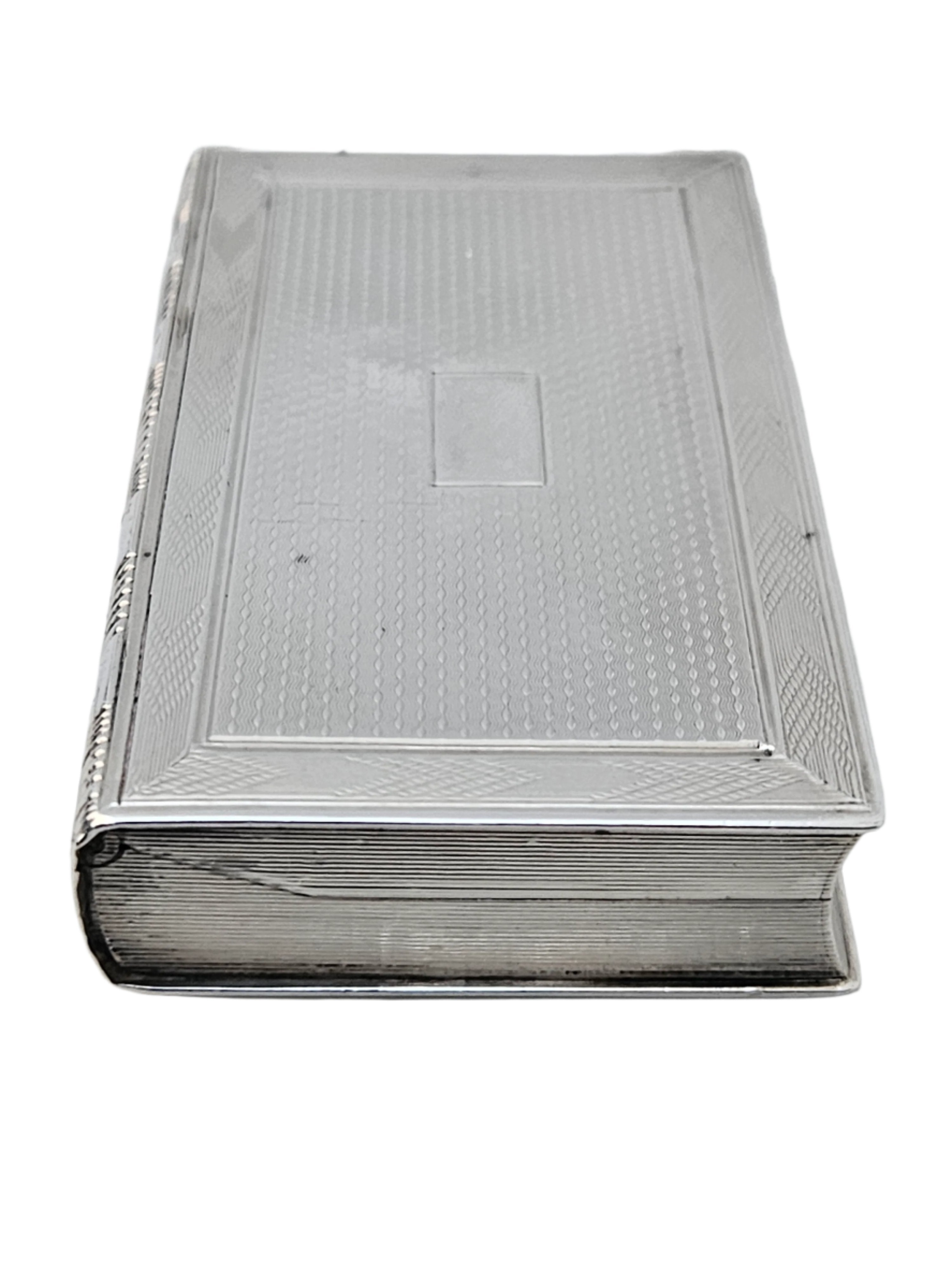 STERLING SILVER 19TH CENTURY ANTIQUE ENGLISH BOOK SHAPED SNUFF BOX