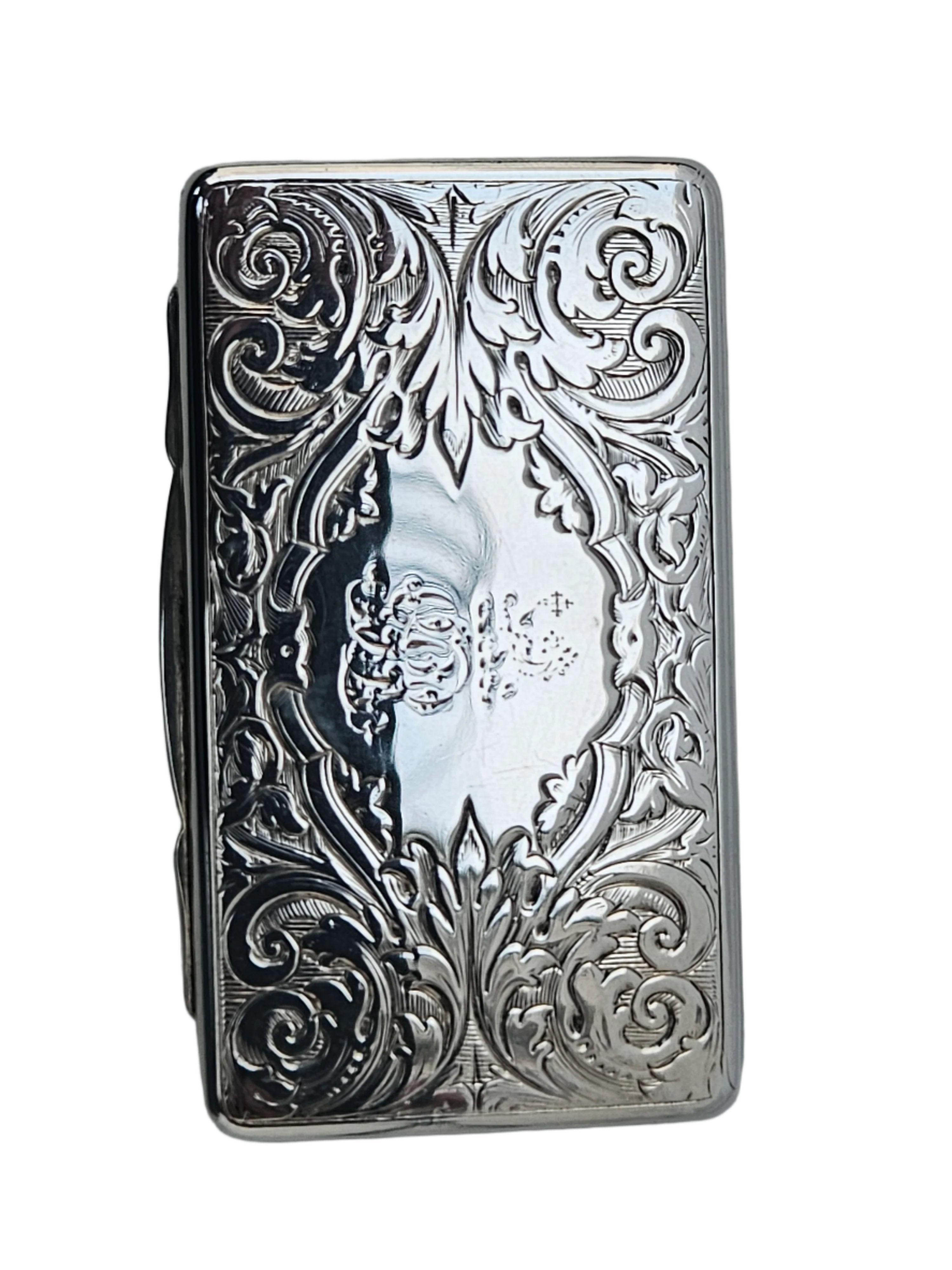 STERLING SILVER 19TH CENTURY ANTIQUE ENGLISH  CHARLES RAWLINGS AND WILLIAM SUMMERSSNUFF BOX