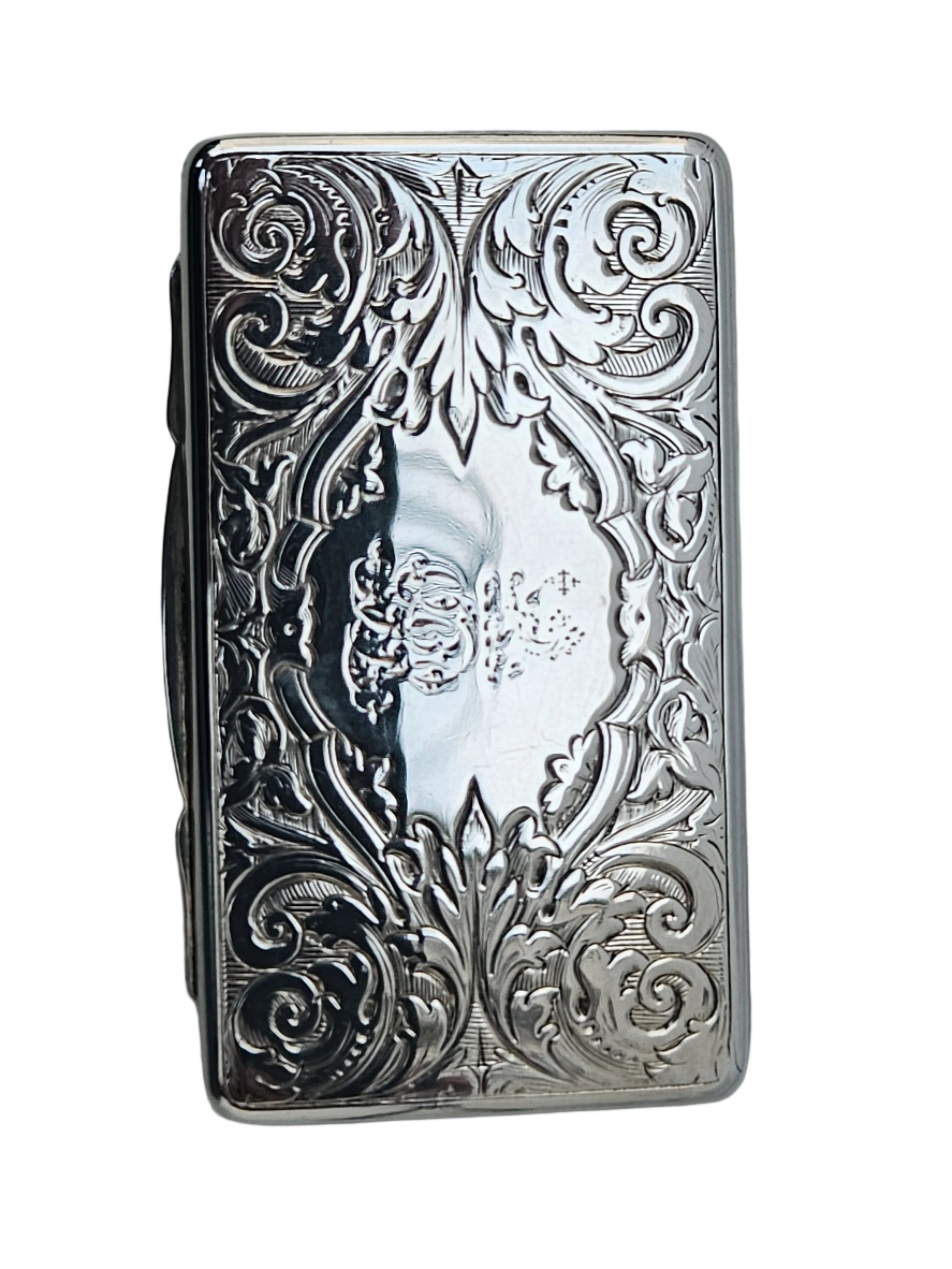 STERLING SILVER 19TH CENTURY ANTIQUE ENGLISH  CHARLES RAWLINGS AND WILLIAM SUMMERSSNUFF BOX