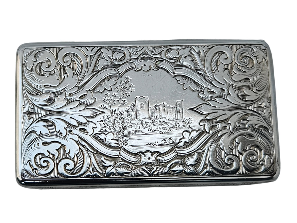 STERLING SILVER 19TH CENTURY ANTIQUE ENGLISH  CHARLES RAWLINGS AND WILLIAM SUMMERSSNUFF BOX