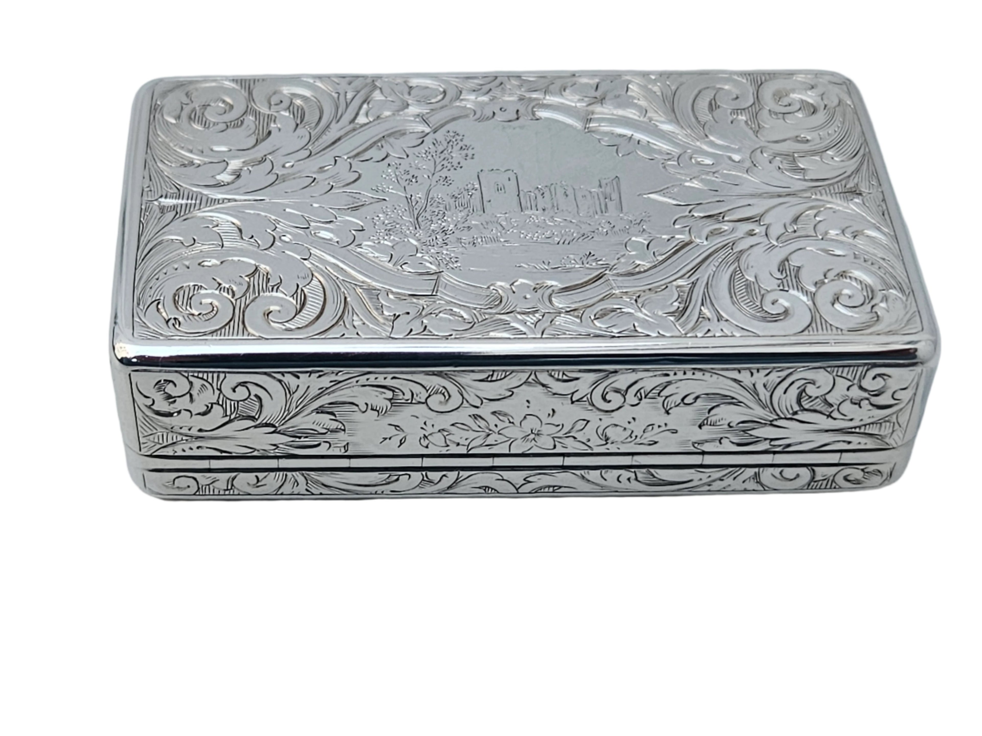 STERLING SILVER 19TH CENTURY ANTIQUE ENGLISH  CHARLES RAWLINGS AND WILLIAM SUMMERSSNUFF BOX