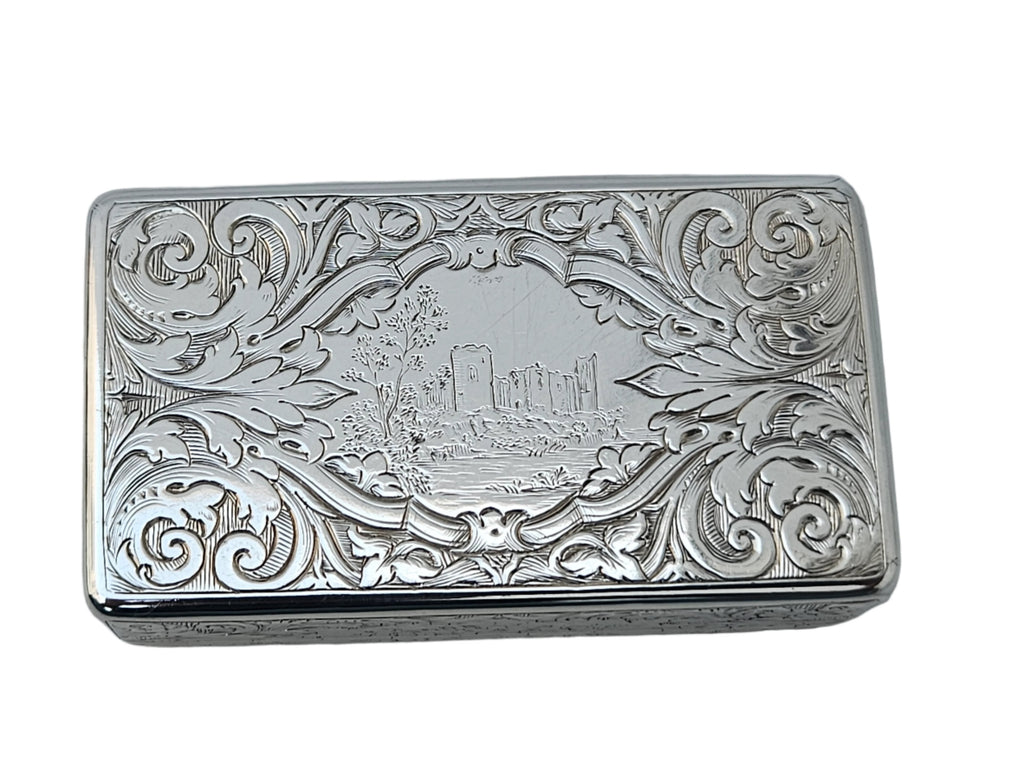 STERLING SILVER 19TH CENTURY ANTIQUE ENGLISH  CHARLES RAWLINGS AND WILLIAM SUMMERSSNUFF BOX