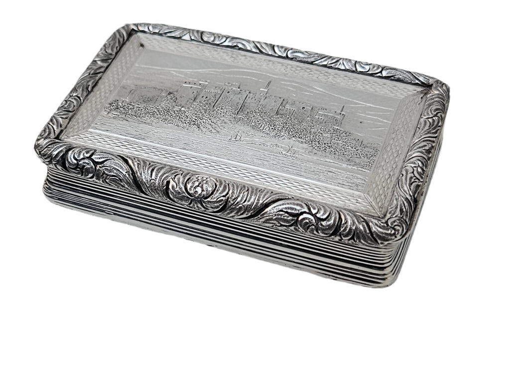 STERLING SILVER 19TH CENTURY ANTIQUE ENGLISH SNUFF BOX