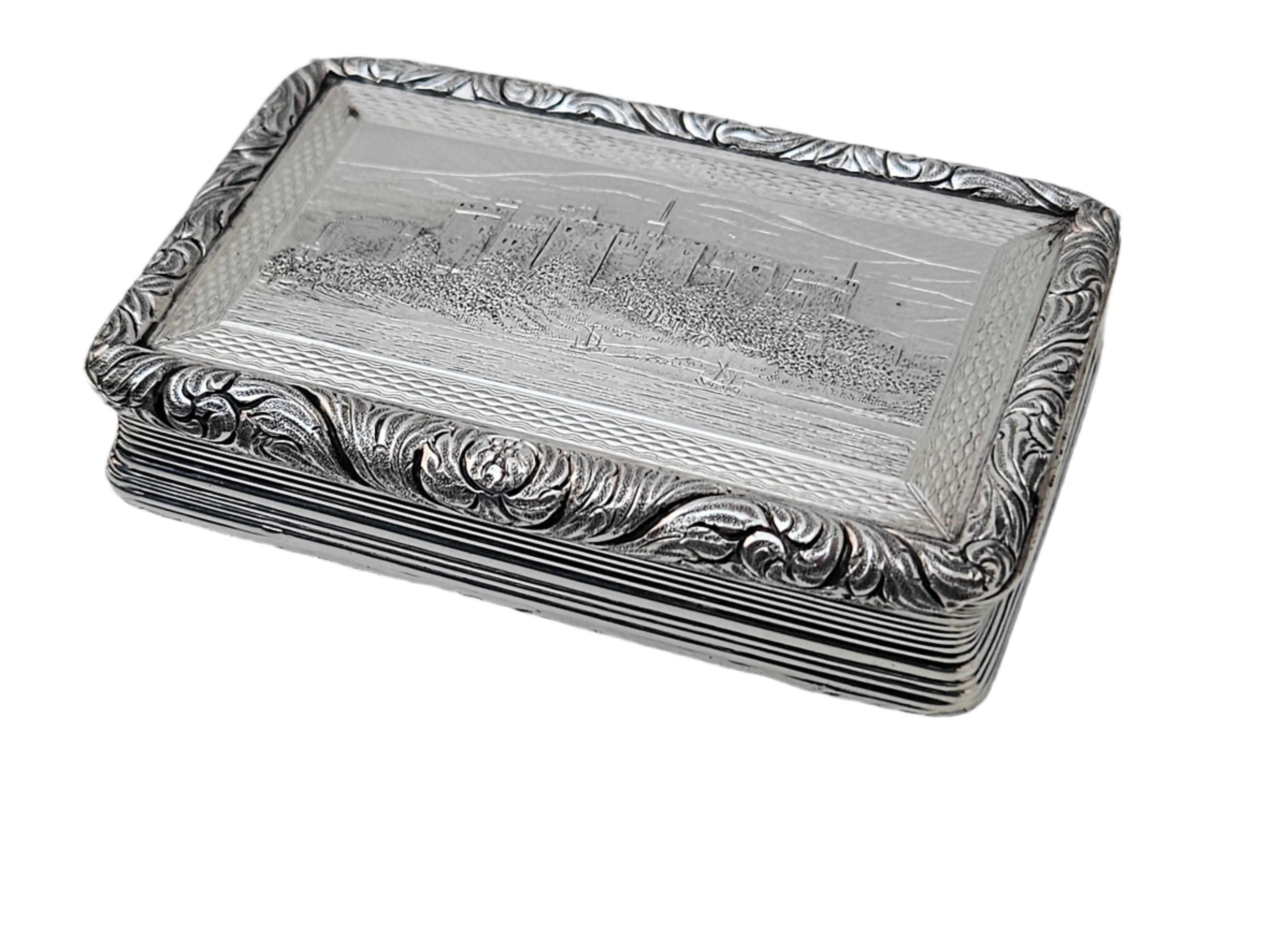 STERLING SILVER 19TH CENTURY ANTIQUE ENGLISH SNUFF BOX