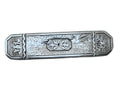 A finely crafted English toothpick box from the late 18th century by Samuel Pemberton, made of sterling silver and featuring engraved floral patterns with a central geometric motif, displayed on a smooth marble surface.