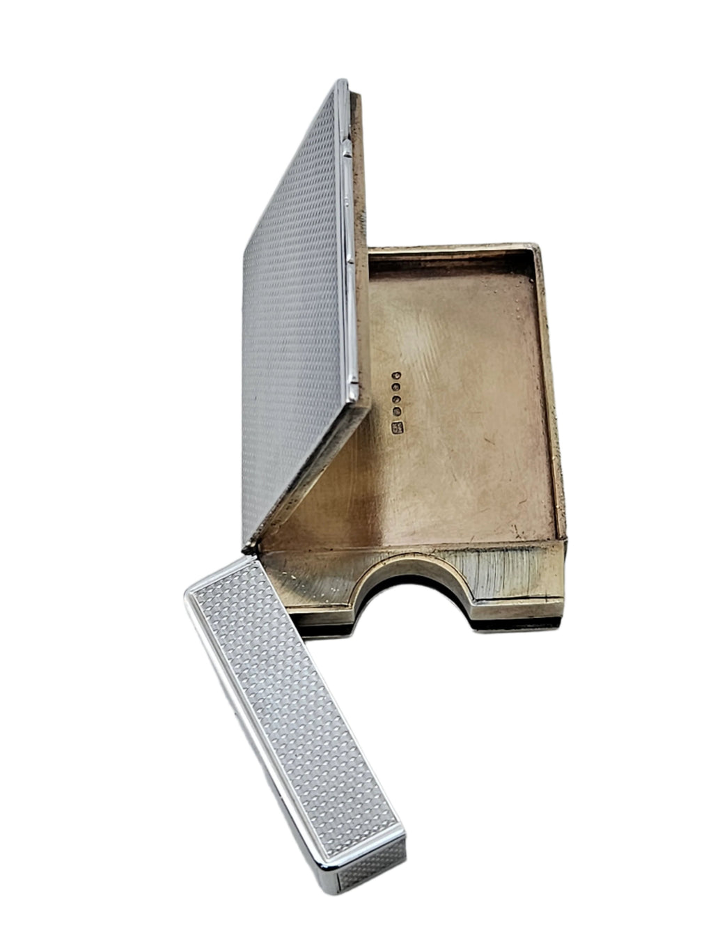 STERLING SILVER 19TH CENTURY ANTIQUE ENGLISH SNUFF BOX & CALLING CARD CASE