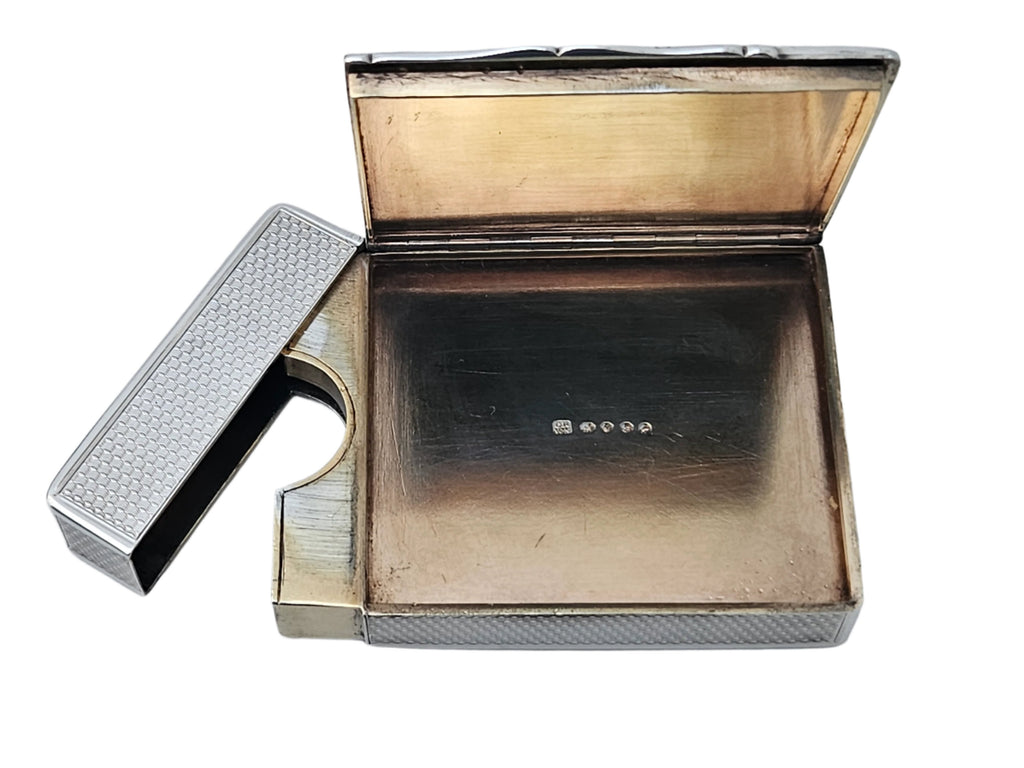 STERLING SILVER 19TH CENTURY ANTIQUE ENGLISH SNUFF BOX & CALLING CARD CASE