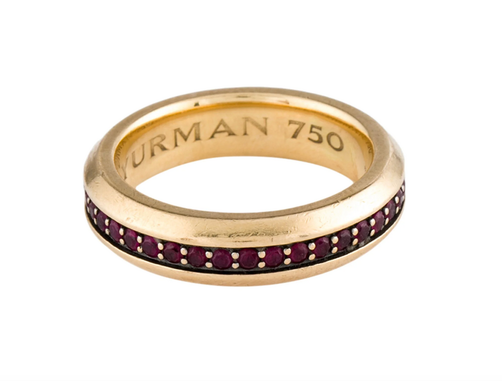 DAVID YURMAN 18K YELLOW GOLD AND RUBY ETERNITY BAND