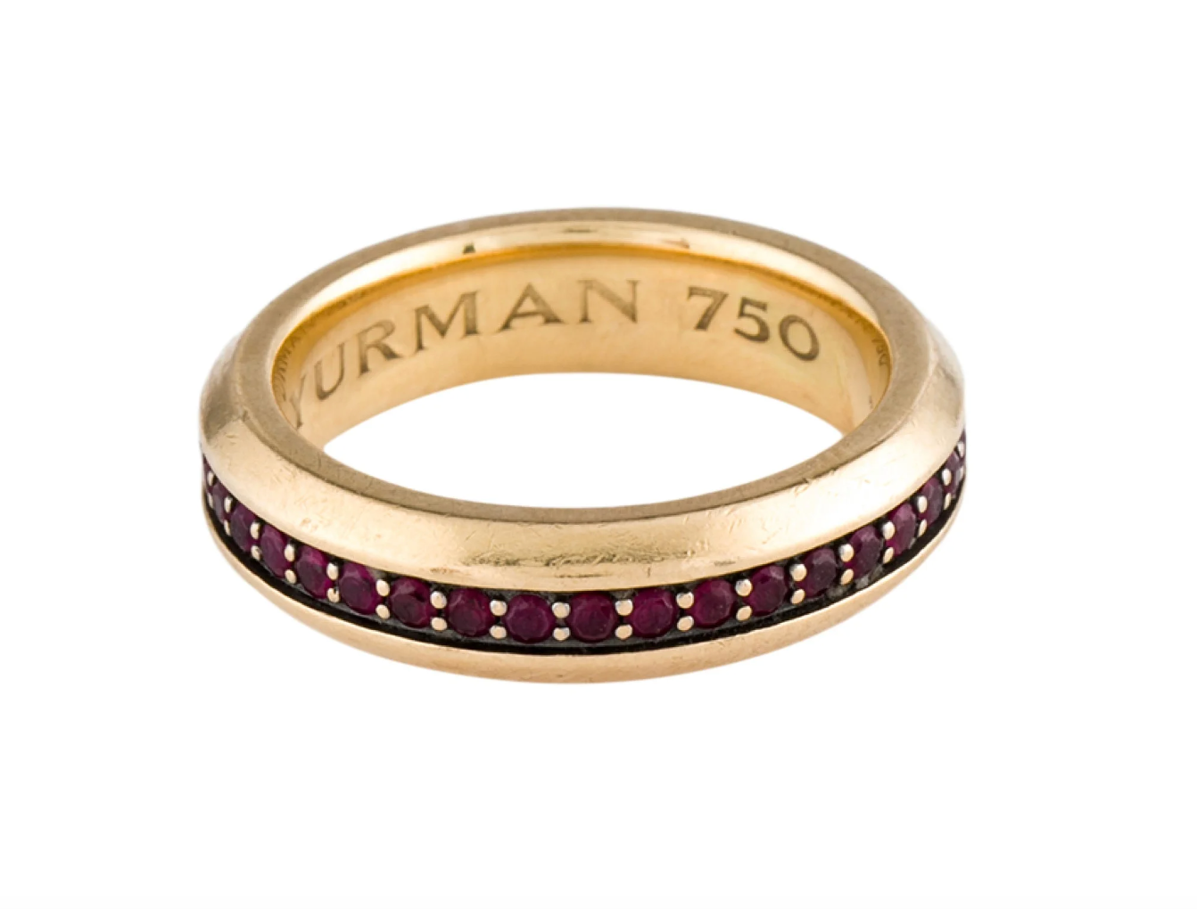 DAVID YURMAN 18K YELLOW GOLD AND RUBY ETERNITY BAND