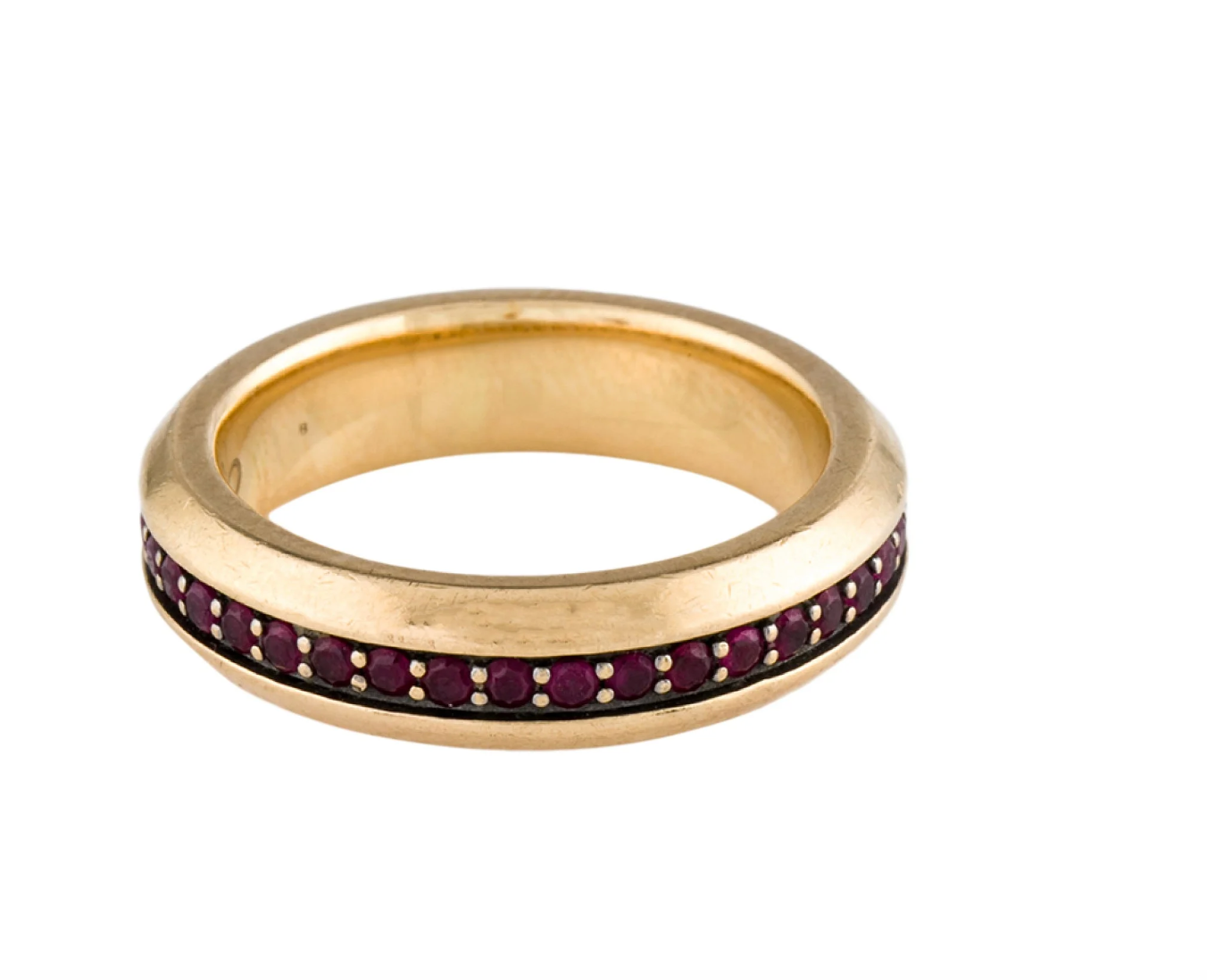 DAVID YURMAN 18K YELLOW GOLD AND RUBY ETERNITY BAND
