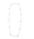 DIAMOND AND 18K WHITE GOLD CLOVER STATION CHAIN LINK NECKLACE