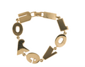 'I LOVE YOU' 18K YELLOW GOLD ARTICULATED HINGED BRACELET