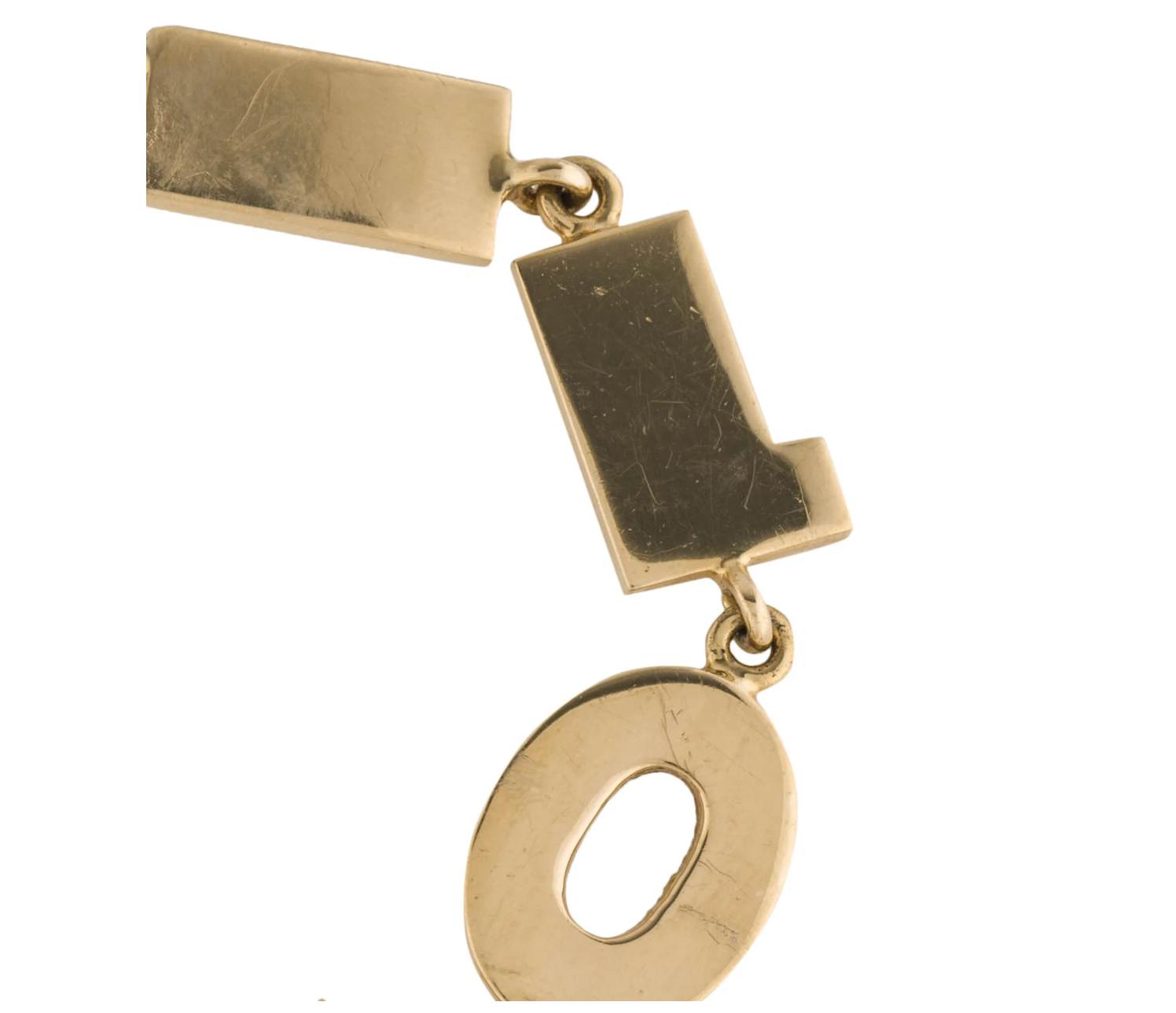 'I LOVE YOU' 18K YELLOW GOLD ARTICULATED HINGED BRACELET