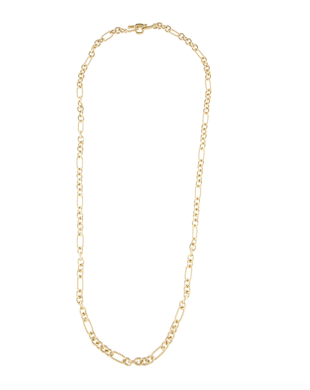 DAVID YURMAN 18K YELLOW GOLD FIGARO STYLE CHAIN LINK NECKLACE