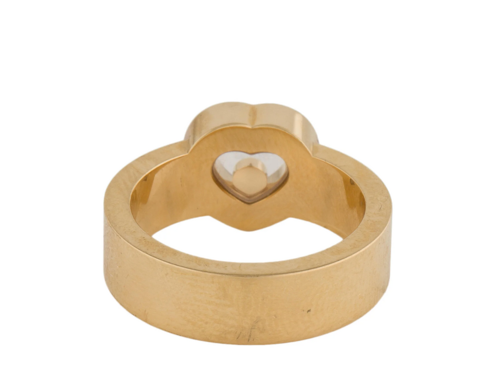 CHOPARD 18K YELLOW GOLD & FLOATING DIAMOND HEART RING