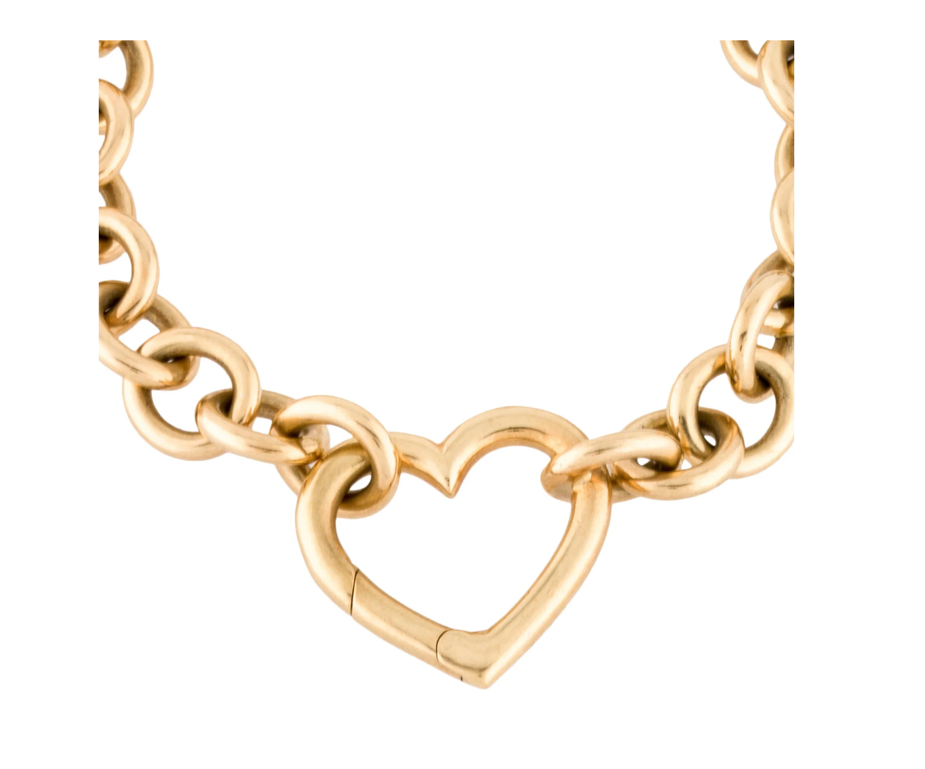 TIFFANY & CO 18K YELLOW GOLD OPEN HEART CHAIN LINK BRACELET