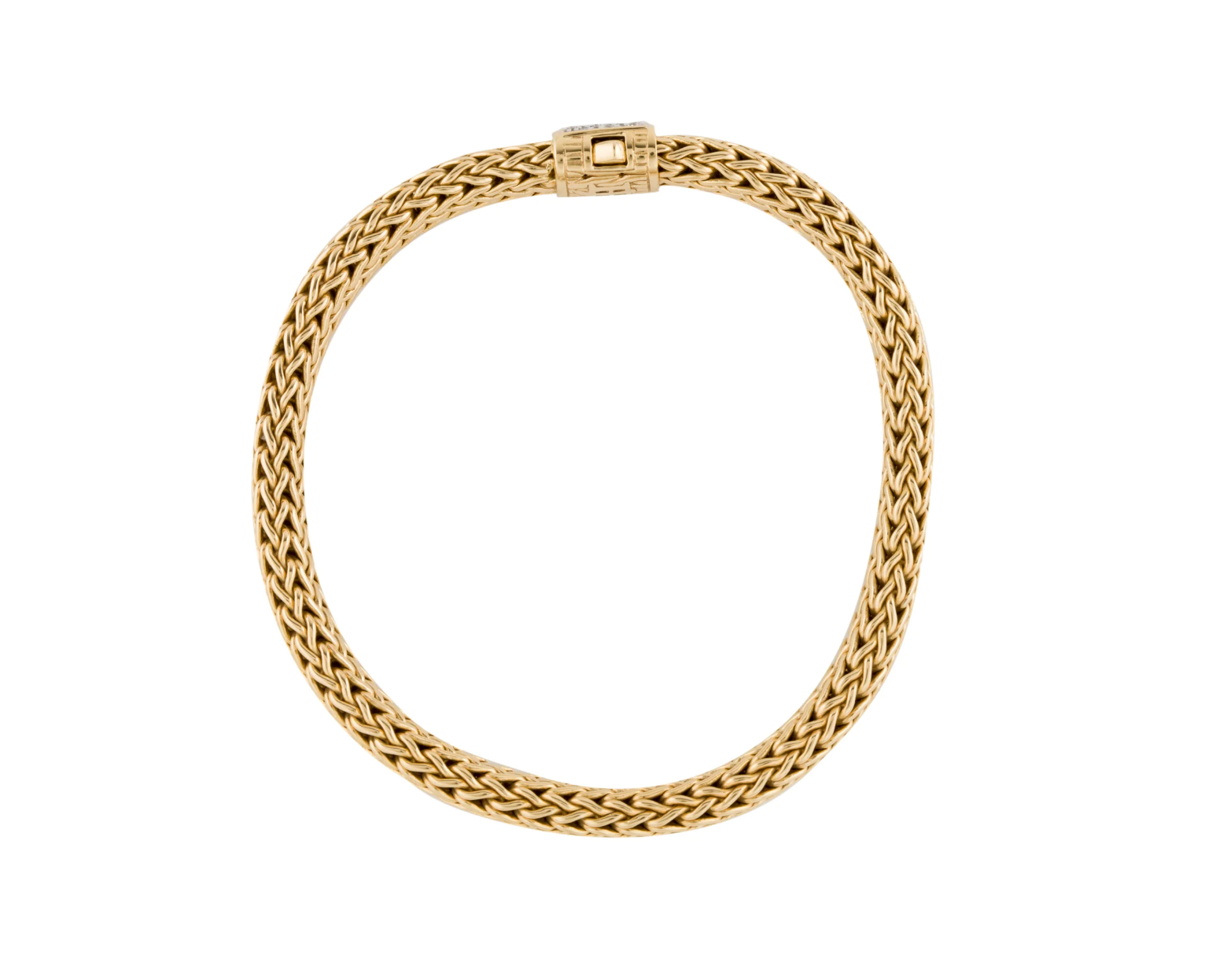 JOHN HARDY 18K GOLD AND DIAMOND CLASSIC WHEAT CHAIN BRACELET