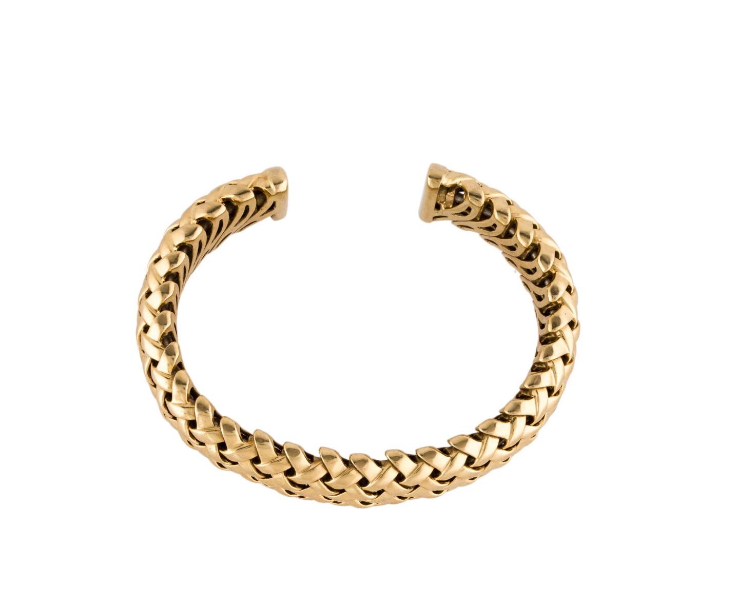 TIFFANY 18K YELLOW GOLD VANNERIE WOVEN CUFF BRACELET