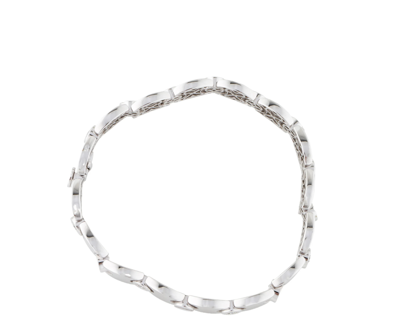 18K WHITE GOLD & DIAMOND ITALIAN BRACELET
