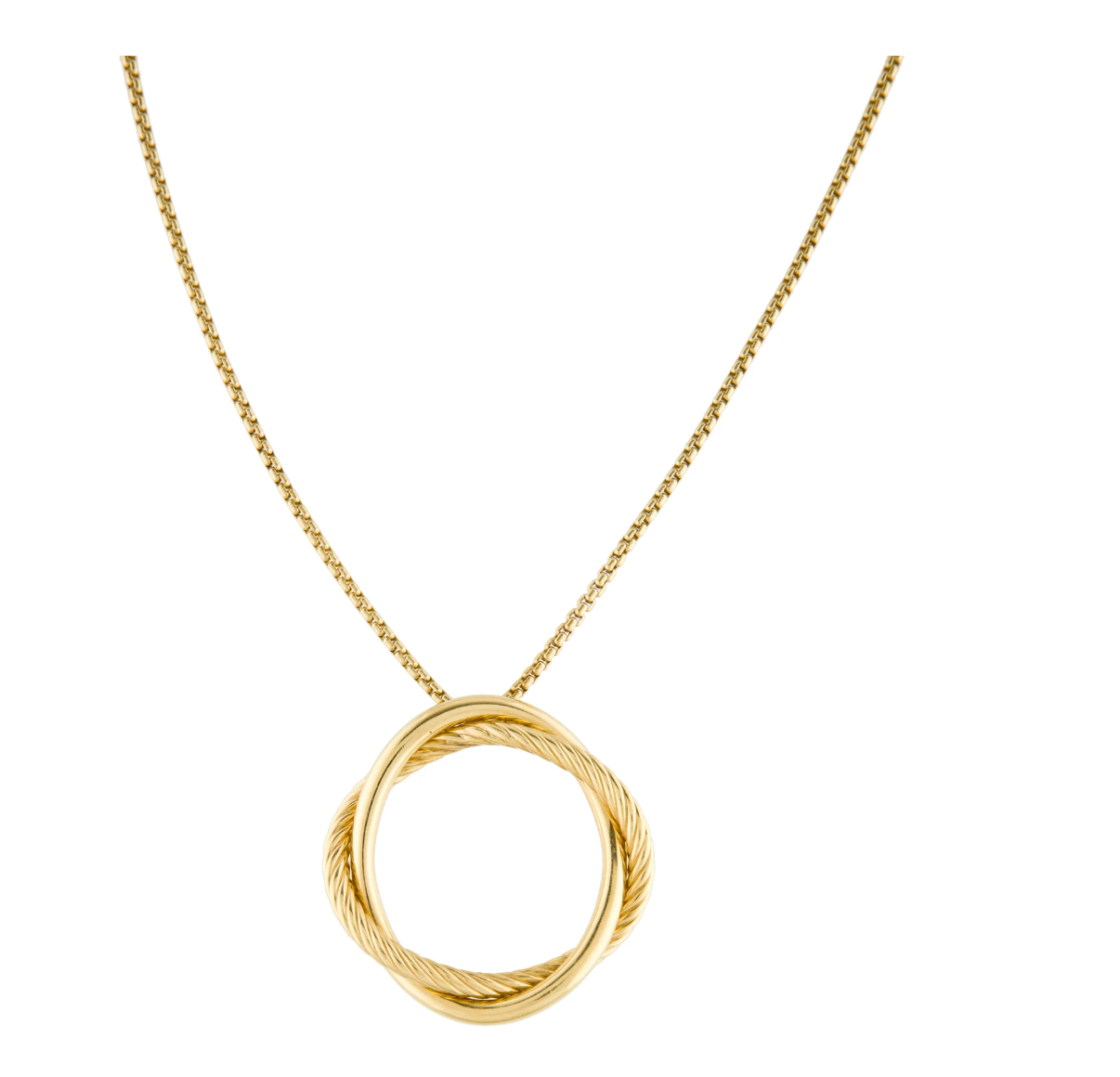 DAVID YURMAN 18K YELLOW GOLD INFINITY COLLECTION PENDANT AND CHAIN LINK NECKLACE