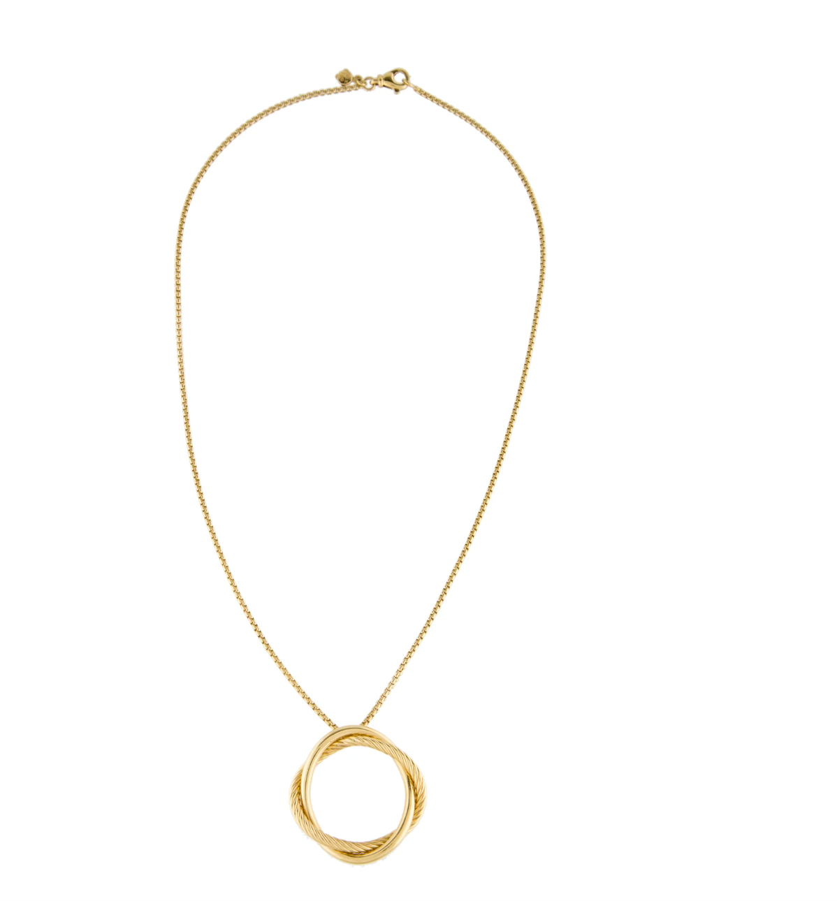 DAVID YURMAN 18K YELLOW GOLD INFINITY COLLECTION PENDANT AND CHAIN LINK NECKLACE