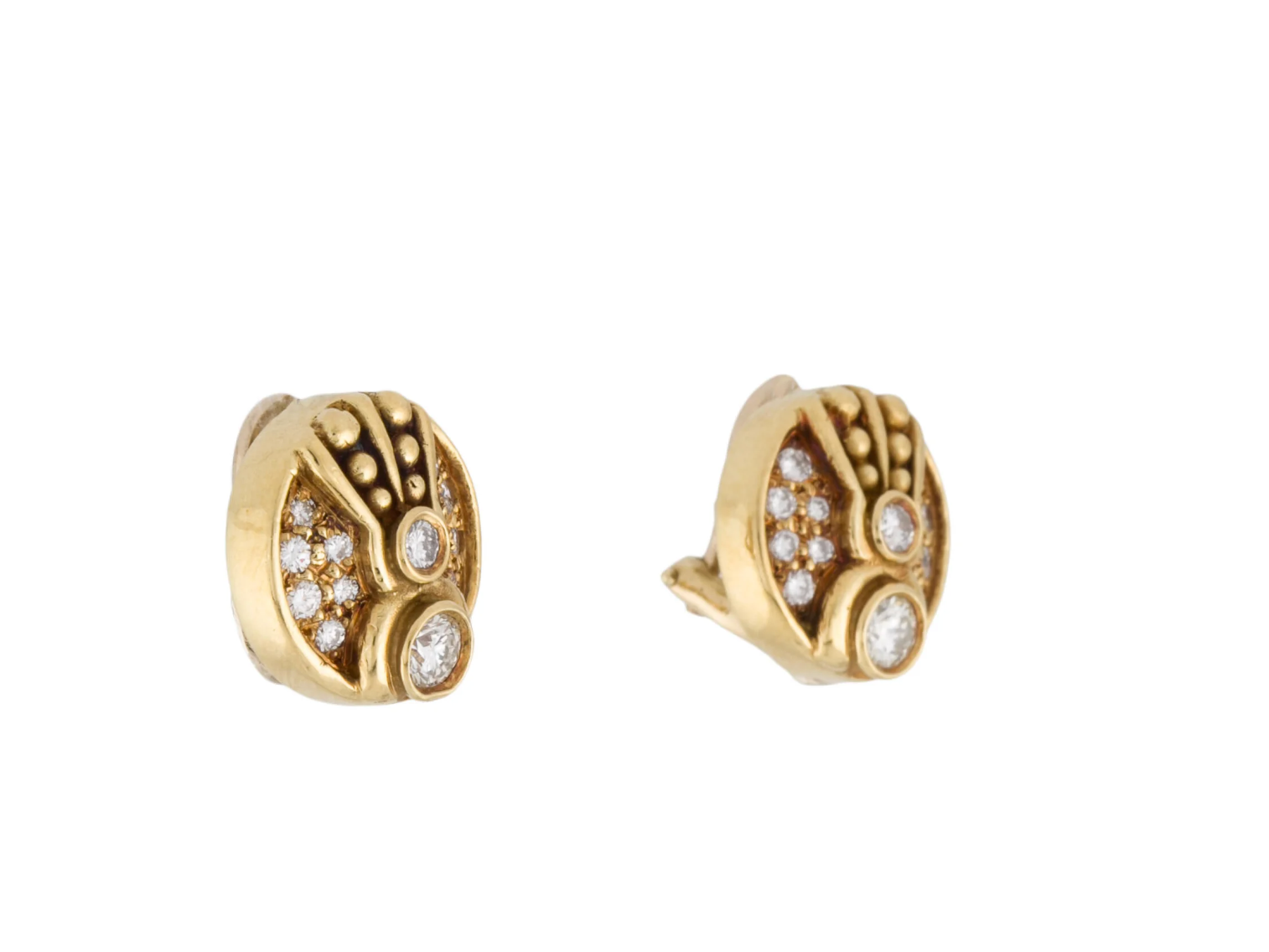 JUDITH RIPKA 18K GOLD & DIAMOND CIRCLE EARRINGS WITH ENHANCER FEATURE
