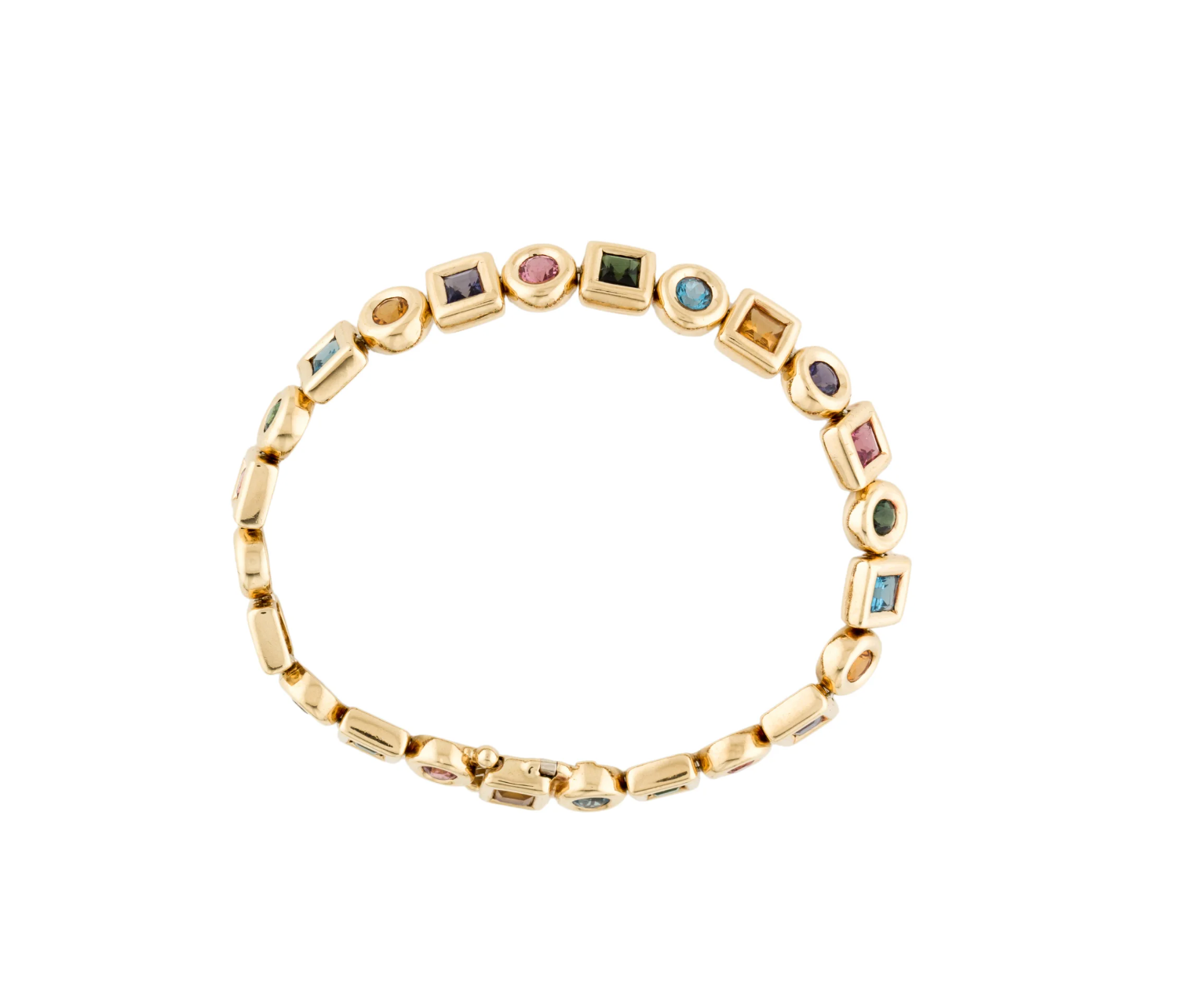 SYDNEY GARBER 18K YELLOW GOLD WITH MULTI SEMI PRECIOUS STONE BRACELET