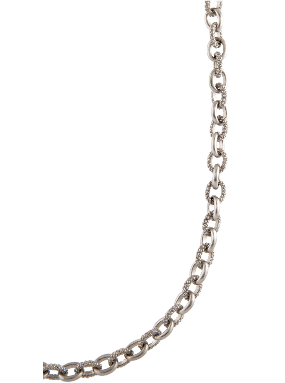 JUDITH RIPKA 18K WHITE GOLD & DIAMOND HEART CHAIN LINK NECKLACE