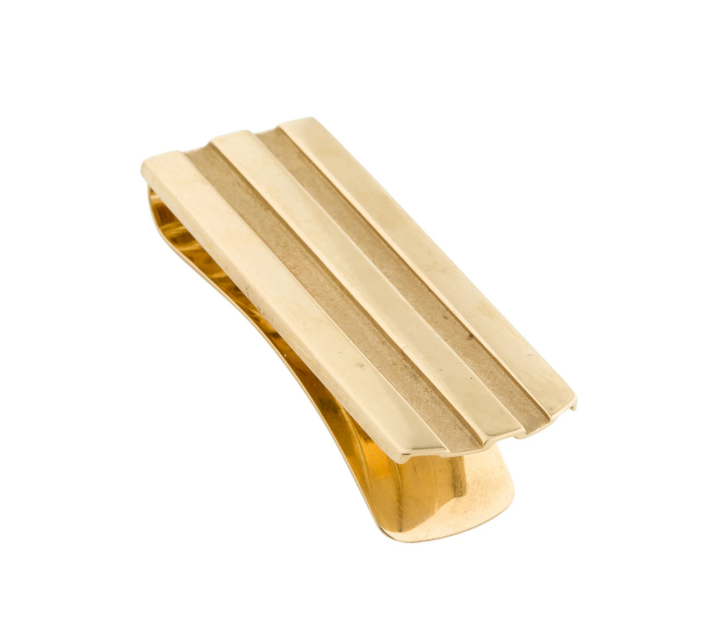 TIFFANY & CO 18K YELLOW GOLD ATLAS MONEY CLIP