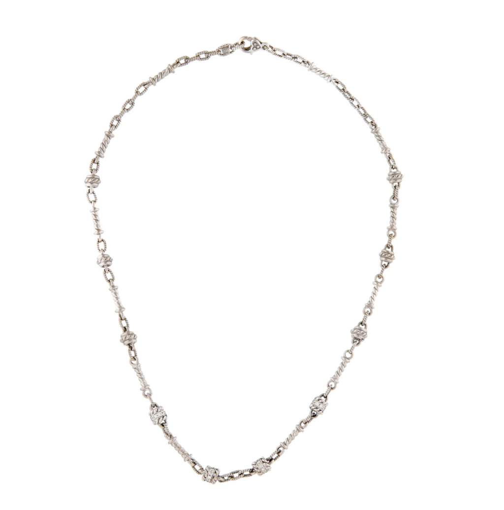 JUDITH RIPKA 18K WHITE GOLD & DIAMOND NECKLACE